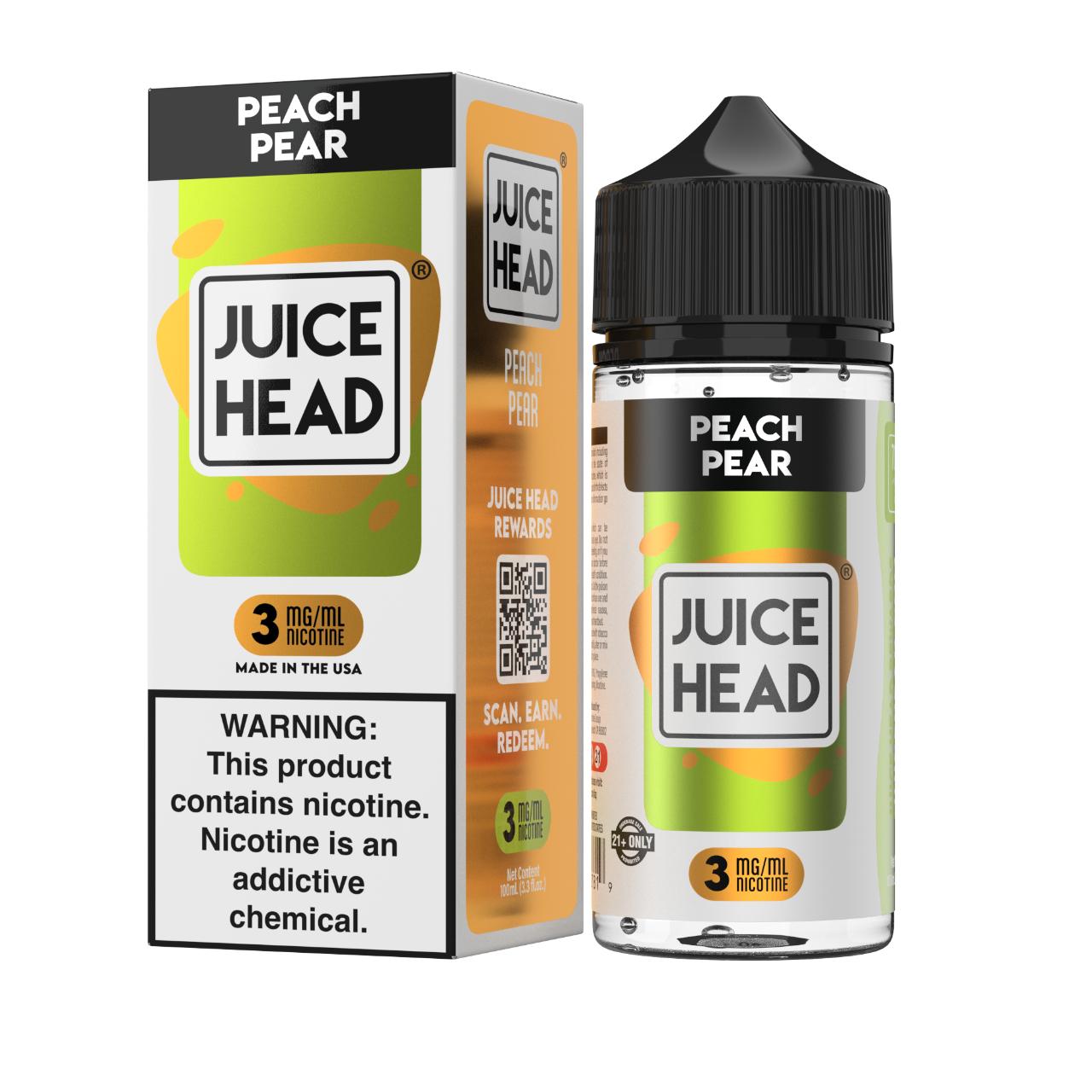 Juice Head Peach Pear 100ml E-Juice 3mg Juice Head Peach Pear 100ml E-Juice 3mg