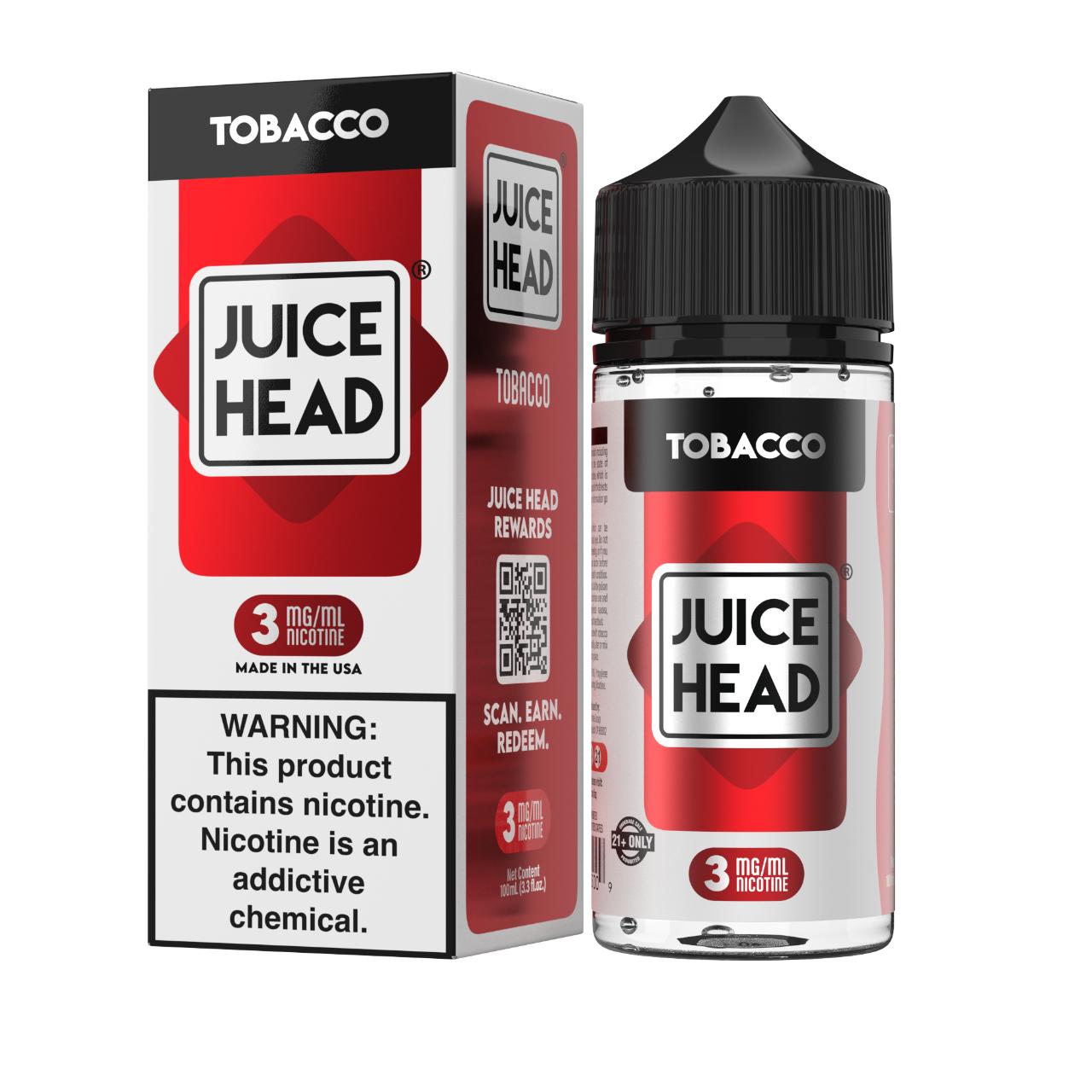 Juice Head Tobacco 100ml E-Juice 3mg Juice Head Tobacco 100ml E-Juice 3mg