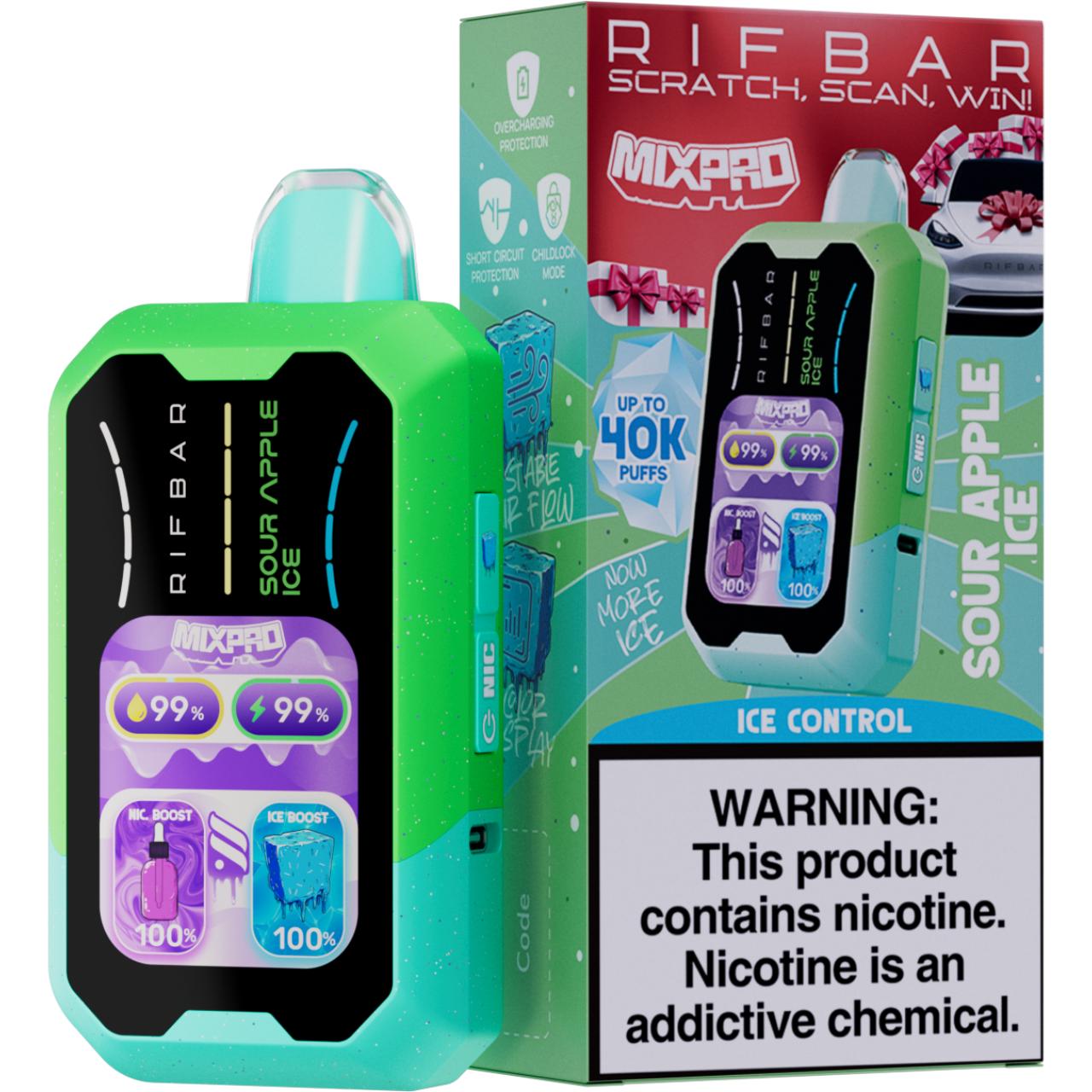 Rifbar MixPro 40K Puff Disposable-Sour Apple Ice