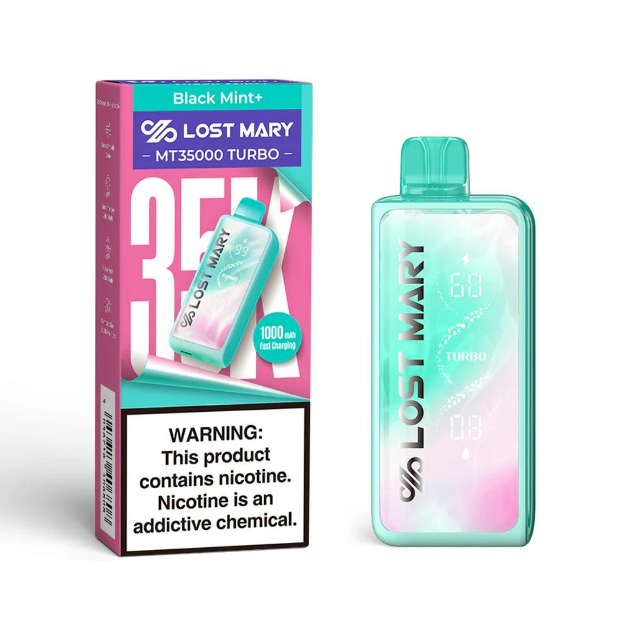 Lost Mary MT 35000 Puff Turbo Disposable Black Mint Plus Lost Mary MT 35000 Puff Turbo Disposable Black Mint Plus