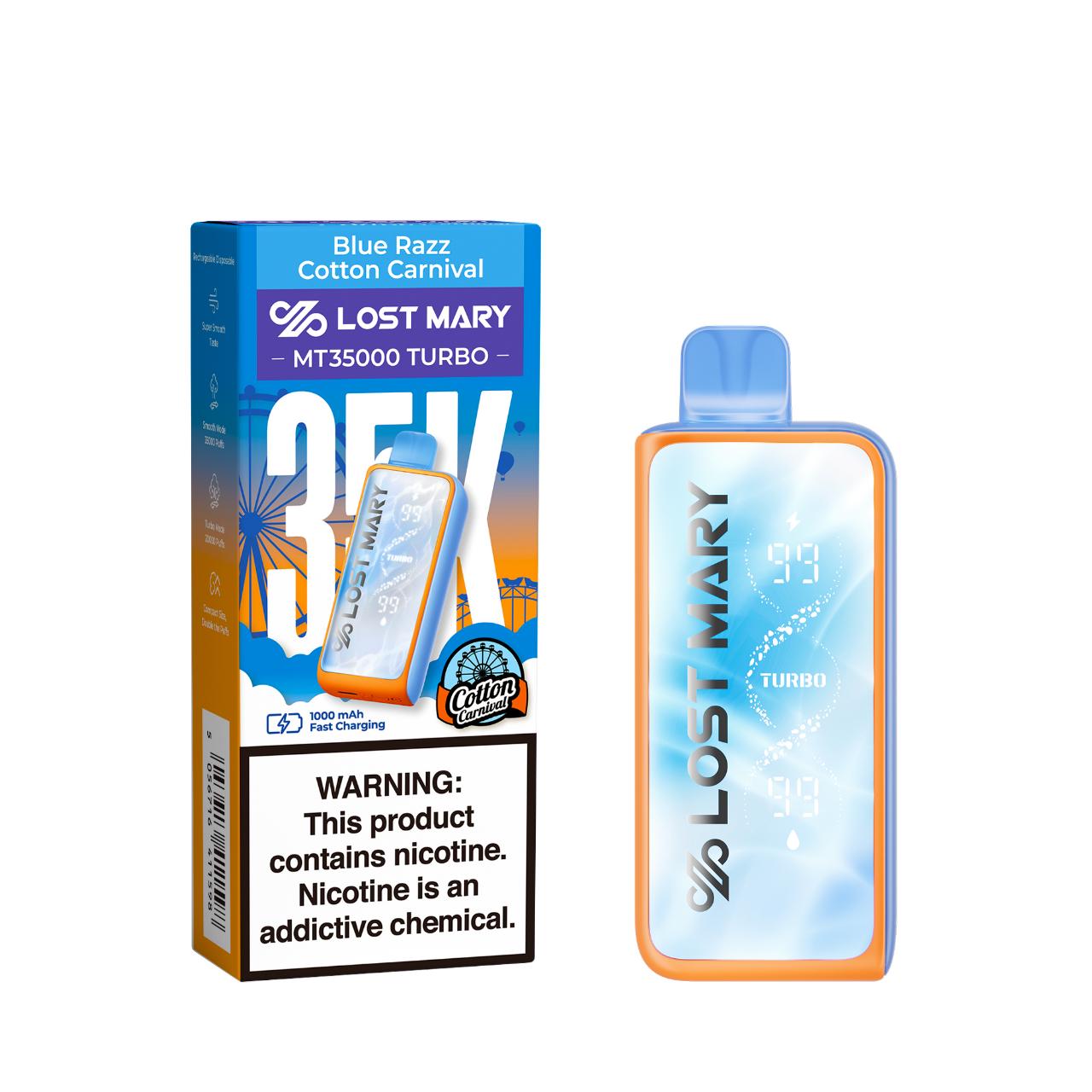 Lost Mary MT 35,000 Puff Turbo Disposable Blue Razz Cotton Carnival - Cotton Carnival Edition Lost Mary MT 35,000 Puff Turbo Disposable Blue Razz Cotton Carnival - Cotton Carnival Edition