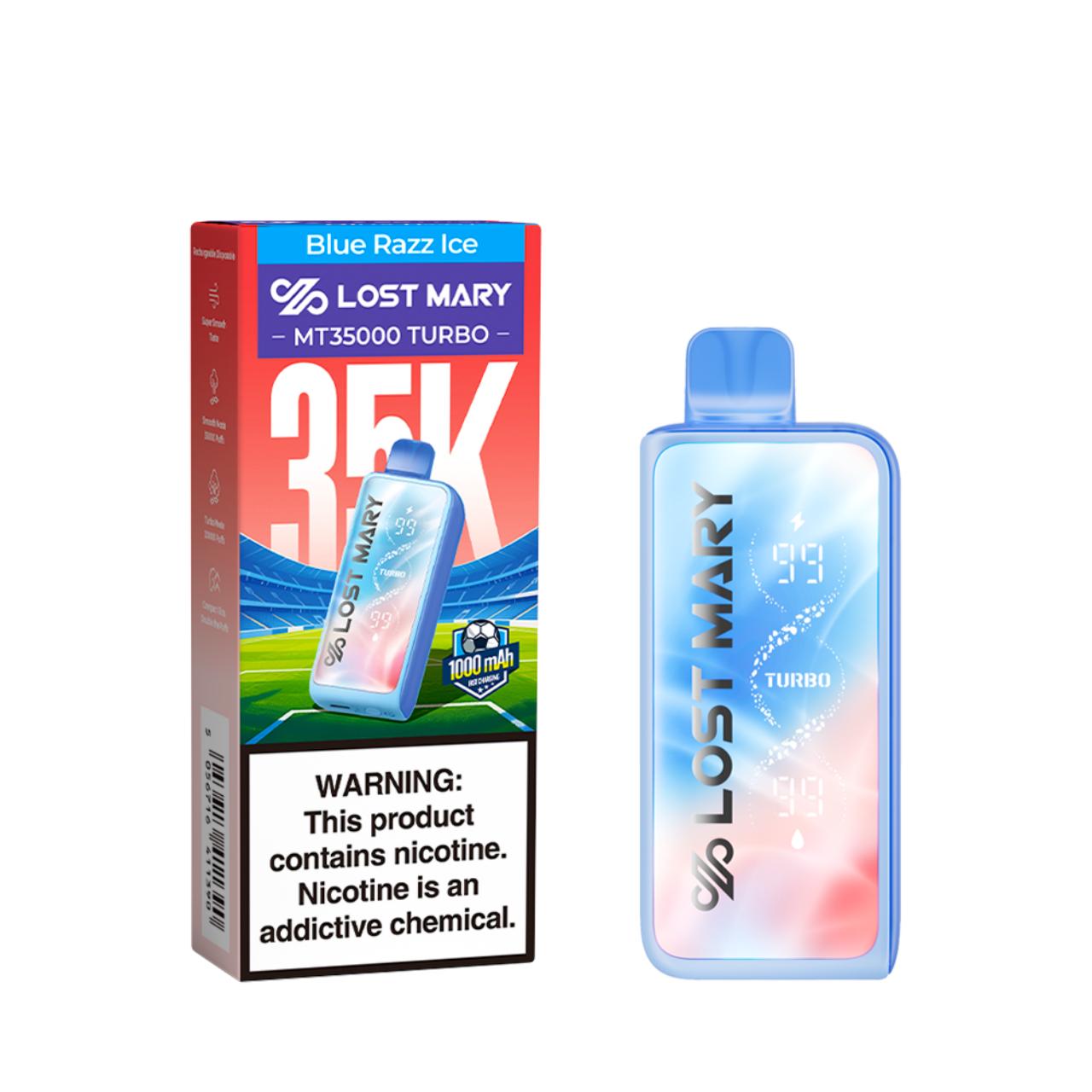 Lost Mary MT 35,000 Puff Turbo Disposable Blue Razz Ice - World Cup Edition Lost Mary MT 35,000 Puff Turbo Disposable Blue Razz Ice - World Cup Edition