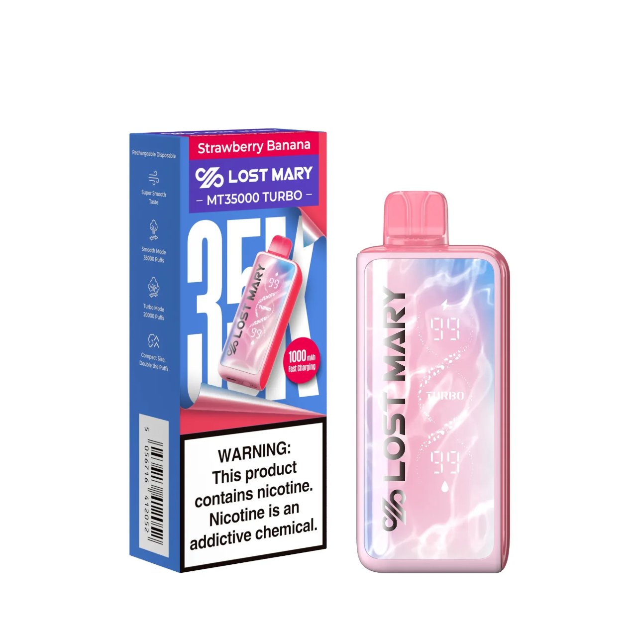 Lost Mary MT 35,000 Puff Turbo Disposable Strawberry Banana Lost Mary MT 35,000 Puff Turbo Disposable Strawberry Banana