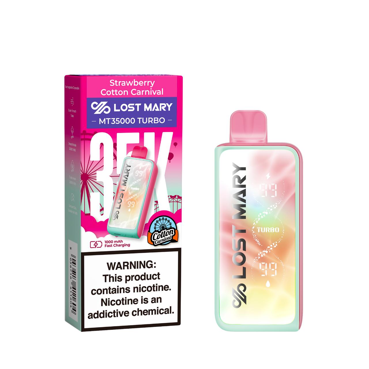 Lost Mary MT 35,000 Puff Turbo Disposable Strawberry Cotton Carnival - Cotton Carnival Edition Lost Mary MT 35,000 Puff Turbo Disposable Strawberry Cotton Carnival - Cotton Carnival Edition