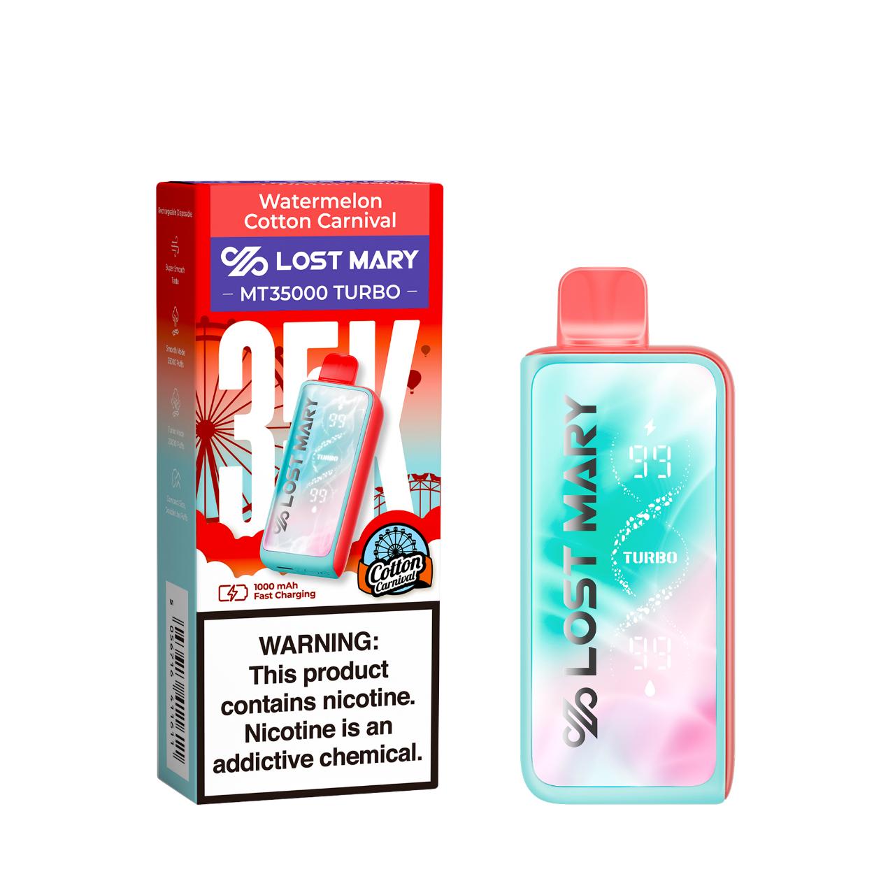 Lost Mary MT 35,000 Puff Turbo Disposable Watermelon Cotton Carnival - Cotton Carnival Edition Lost Mary MT 35,000 Puff Turbo Disposable Watermelon Cotton Carnival - Cotton Carnival Edition