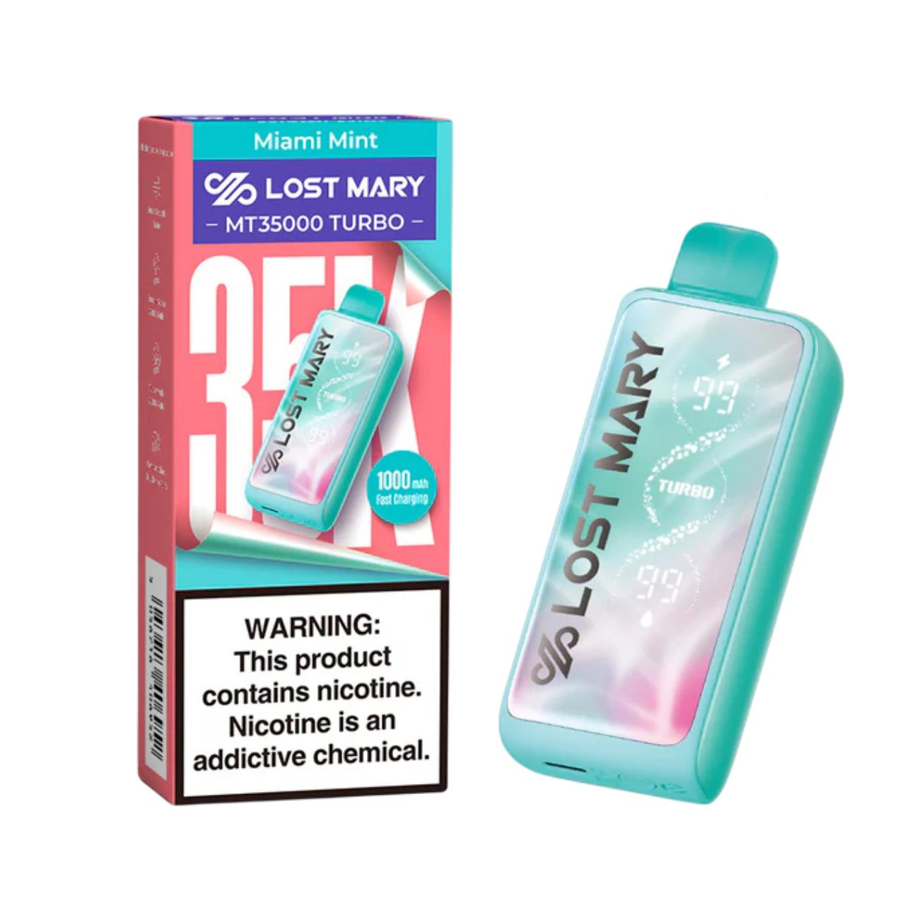 Lost Mary MT Turbo Disposable 35000 Puff Miami Mint Lost Mary MT Turbo Disposable 35000 Puff Miami Mint