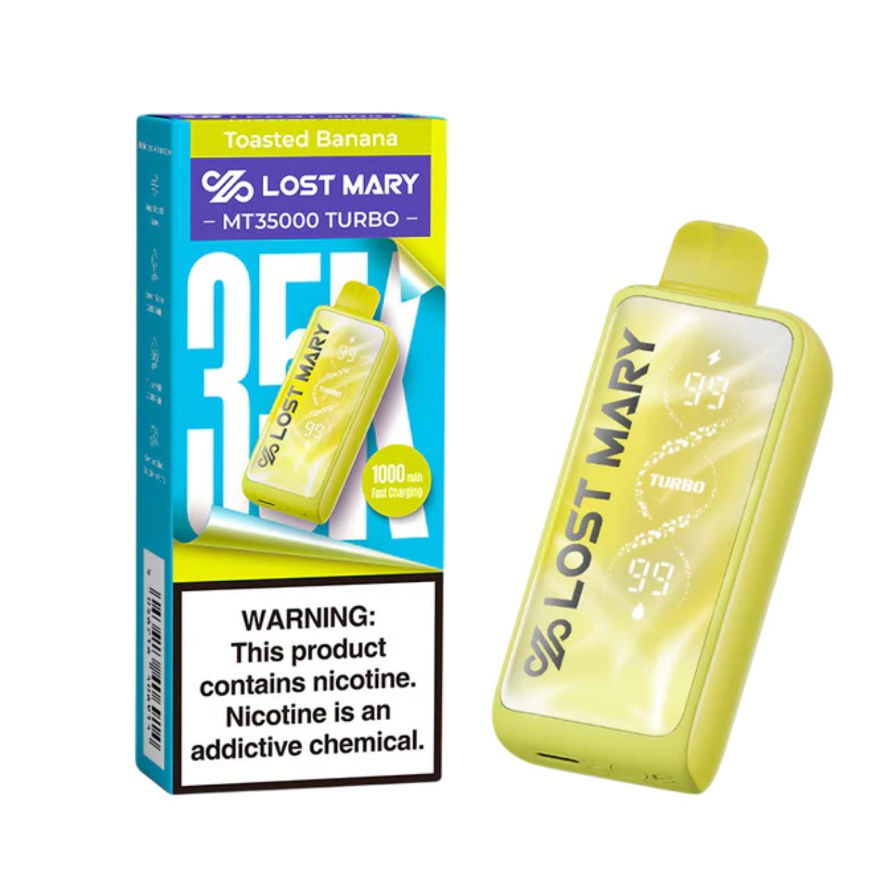Lost Mary MT Turbo Disposable 35000 Puff Toasted Banana Lost Mary MT Turbo Disposable 35000 Puff Toasted Banana
