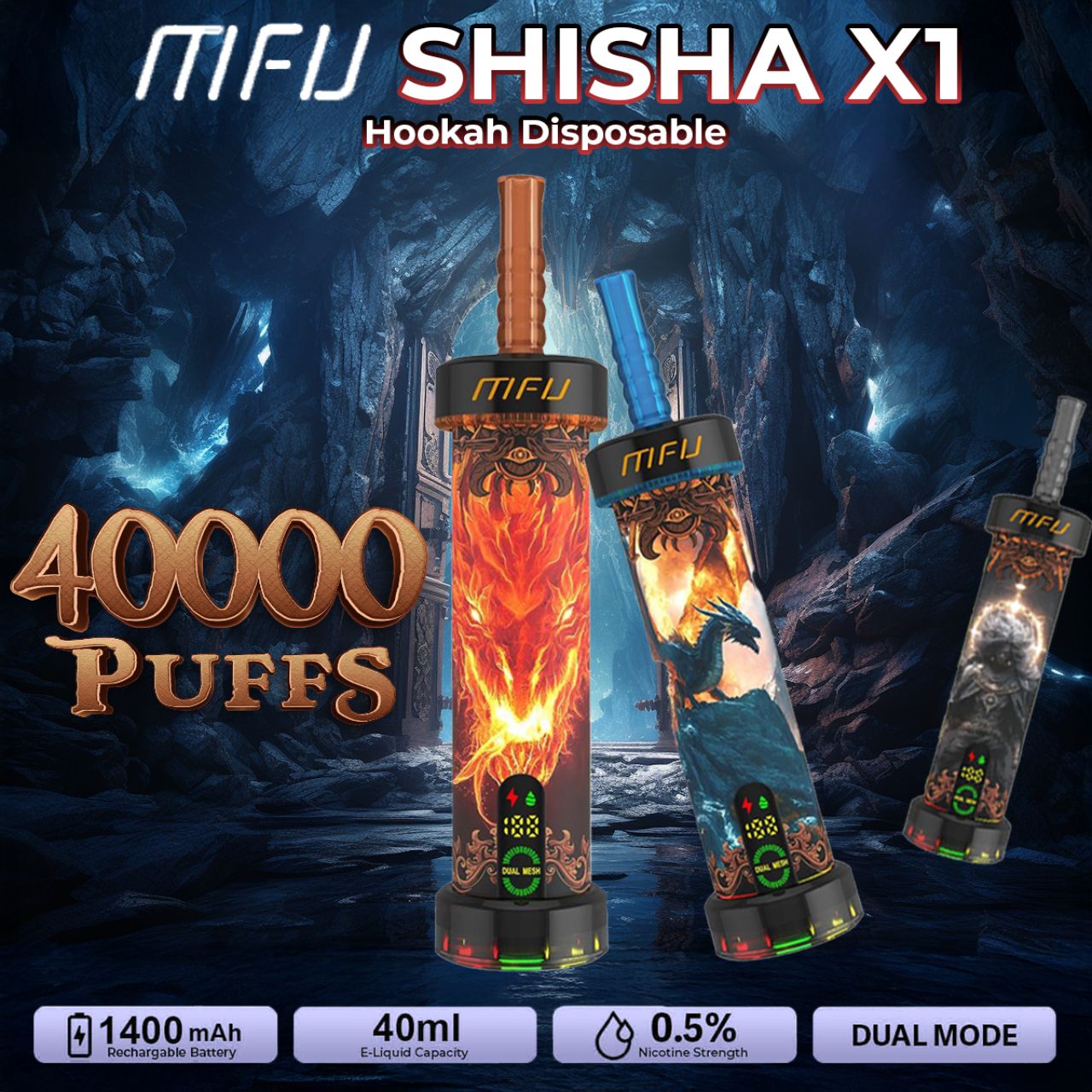 MFU SHISHA X1 Hookah 40000 Puff Disposable