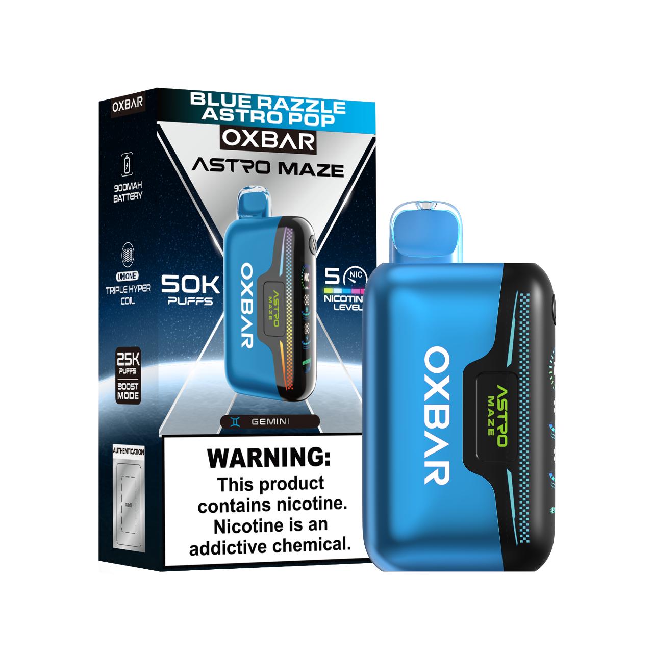 OXBAR Astro Maze 50K Puff Disposable-Blue Razzle Astro Pop OXBAR Astro Maze 50K Puff Disposable-Blue Razzle Astro Pop
