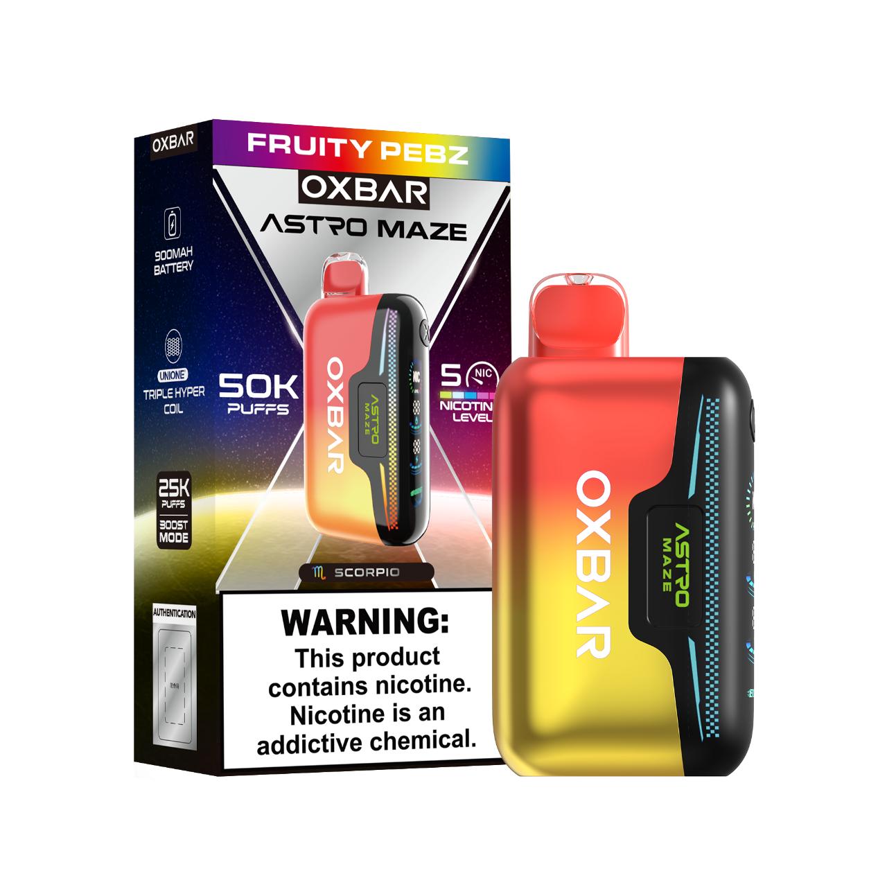 OXBAR Astro Maze 50K Puff Disposable-Fruity Pebz OXBAR Astro Maze 50K Puff Disposable-Fruity Pebz