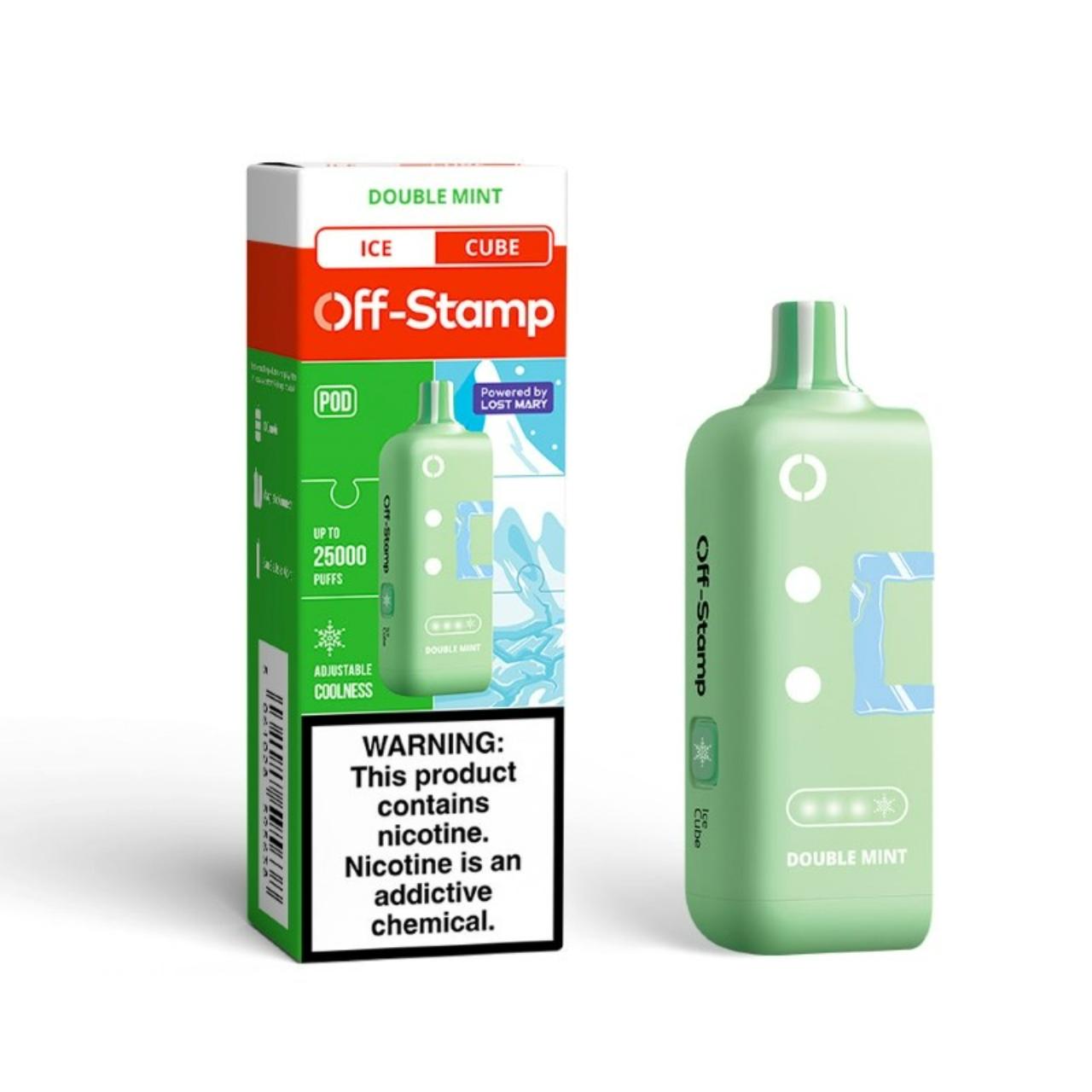 Off Stamp Ice Cube 25k Puff Pre-filled Pod - 1PK Double Mint Off Stamp Ice Cube 25k Puff Pre-filled Pod - 1PK Double Mint