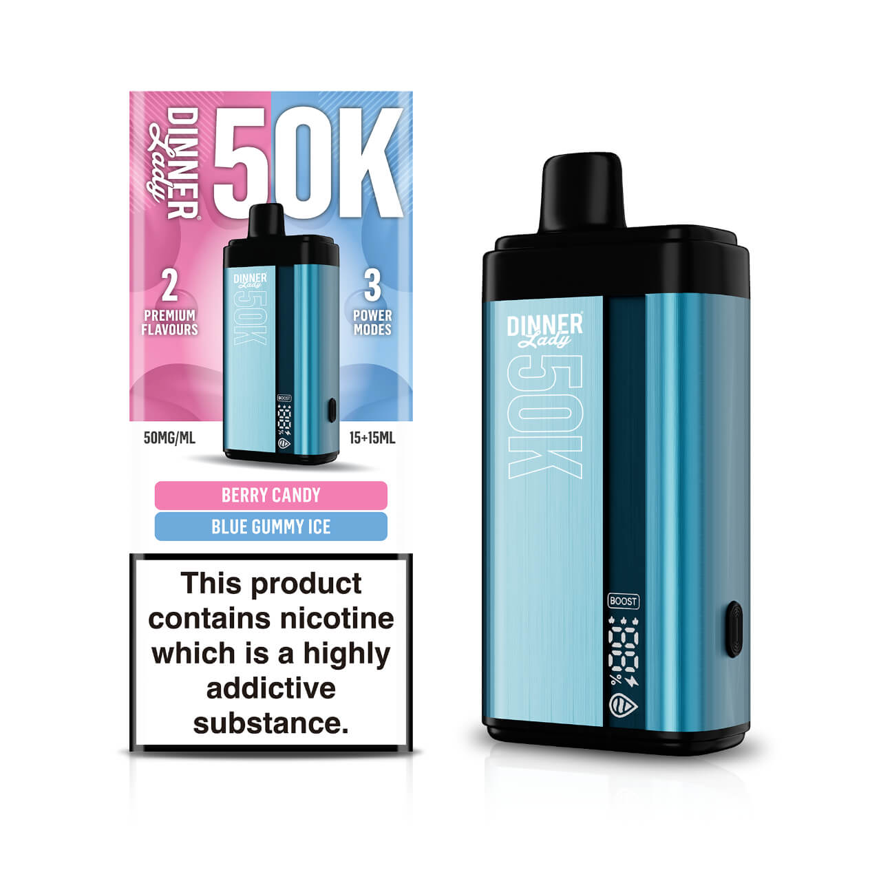 Dinner Lady 50K Puff Disposable Berry Candy & Blue Gummy Ice Dinner Lady 50K Puff Disposable Berry Candy & Blue Gummy Ice