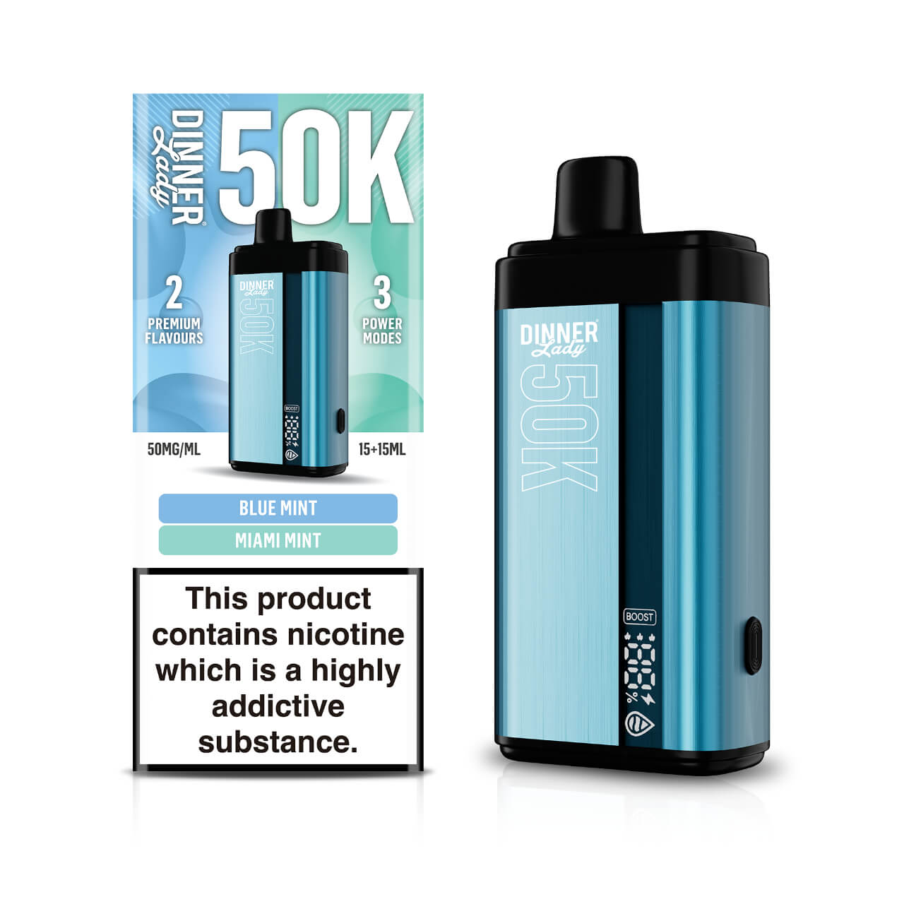 Dinner Lady 50K Puff Disposable Blue Mint & Miami Mint Dinner Lady 50K Puff Disposable Blue Mint & Miami Mint