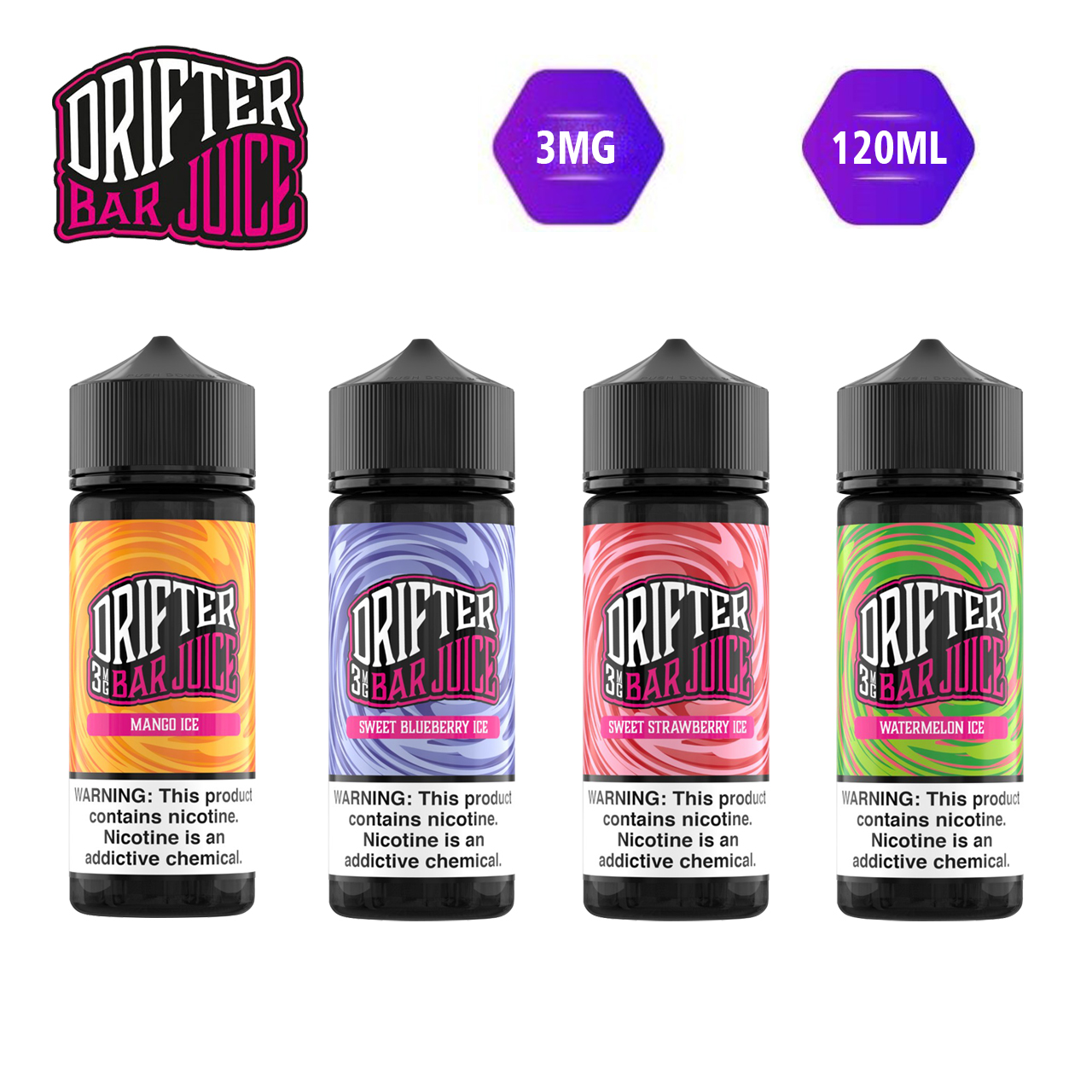 Drifter 120ml E-Juice 3MG Collection Drifter 120ml E-Juice 3MG Collection
