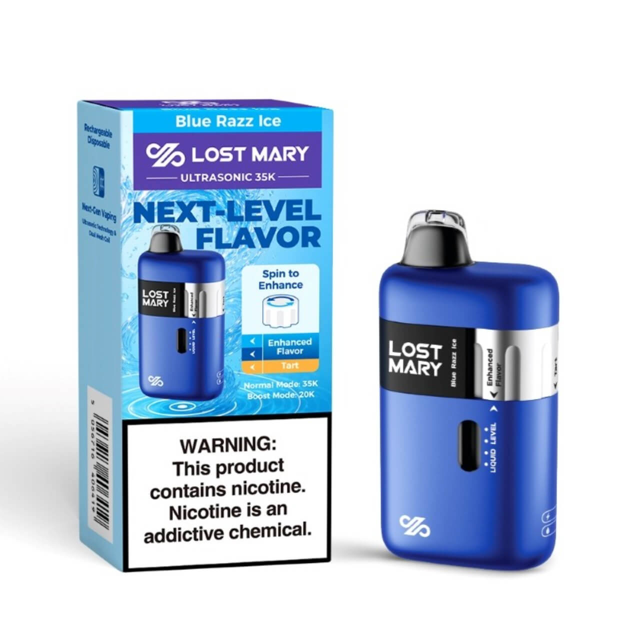 Lost Mary Ultrasonic 35K Puff Disposable Blue Razz Ice Lost Mary Ultrasonic 35K Puff Disposable Blue Razz Ice