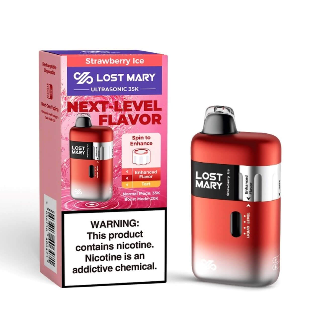 Lost Mary Ultrasonic 35K Puff Disposable Strawberry Ice Lost Mary Ultrasonic 35K Puff Disposable Strawberry Ice