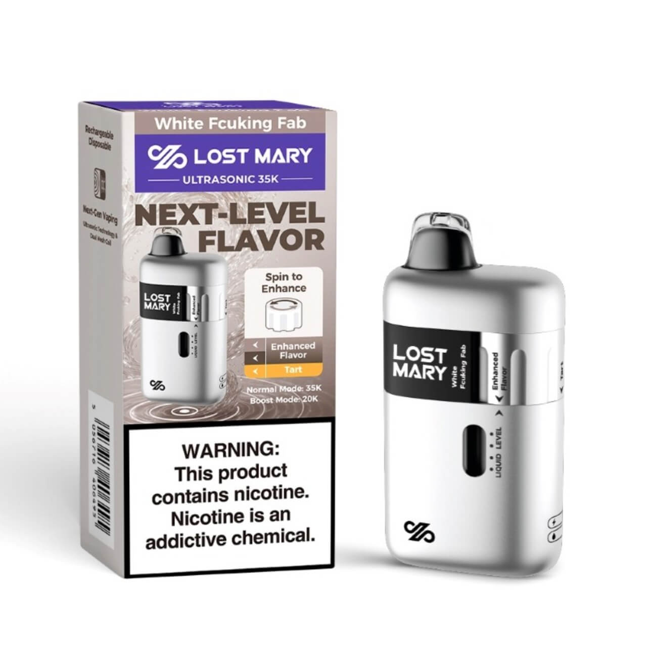Lost Mary Ultrasonic 35K Puff Disposable White Fcuking Fab Lost Mary Ultrasonic 35K Puff Disposable White Fcuking Fab