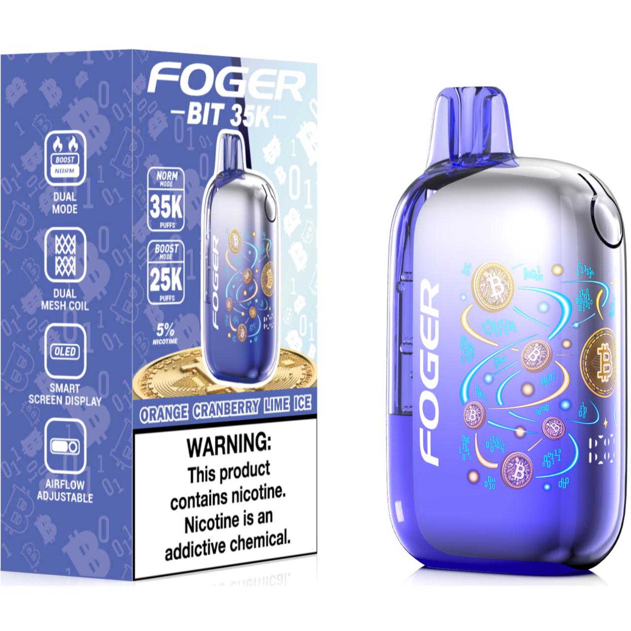 Foger BIT 35K Puff Disposable Orange Cranberry Lime Ice Foger BIT 35K Puff Disposable Orange Cranberry Lime Ice