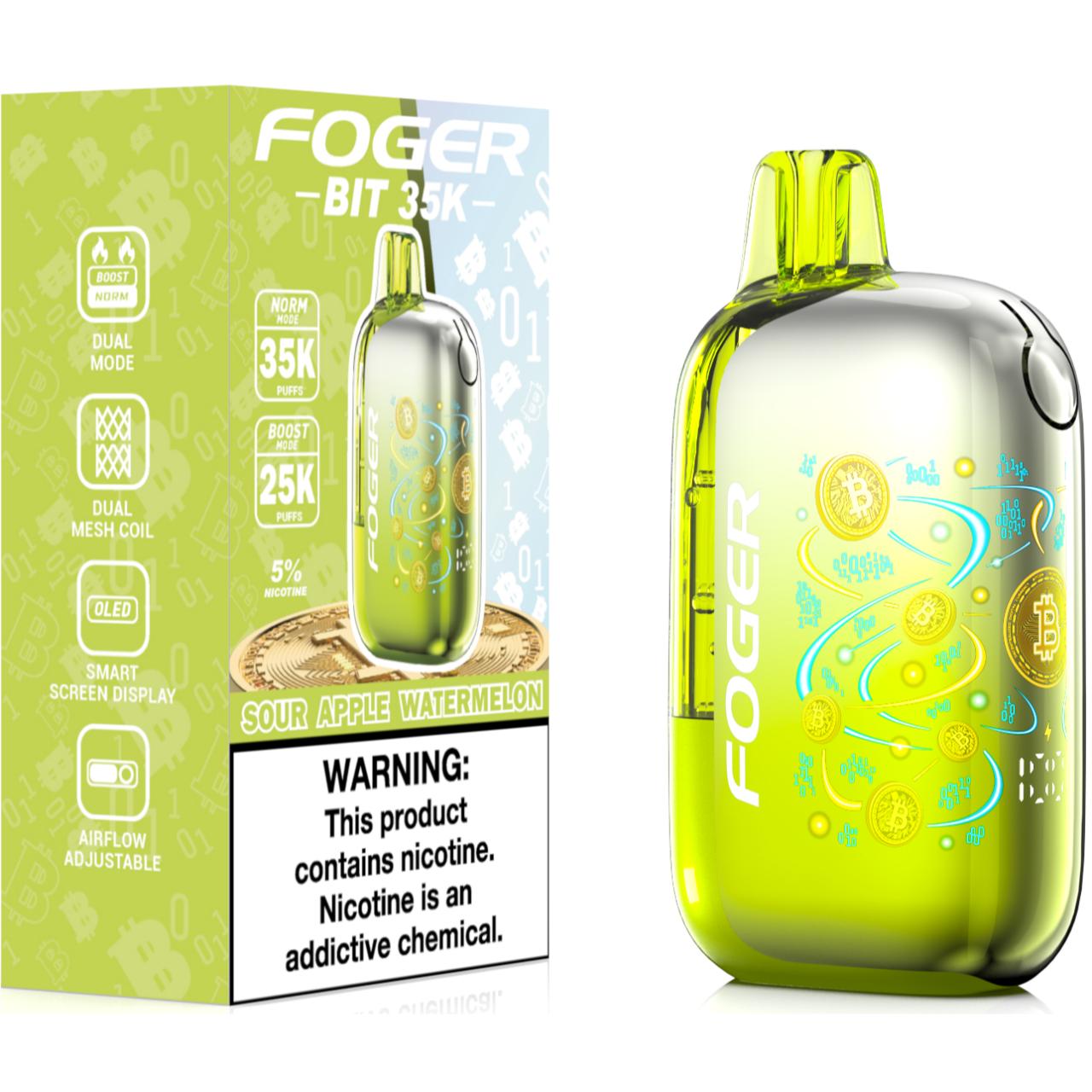 Foger BIT 35K Puff Disposable Sour Apple Watermelon Foger BIT 35K Puff Disposable Sour Apple Watermelon