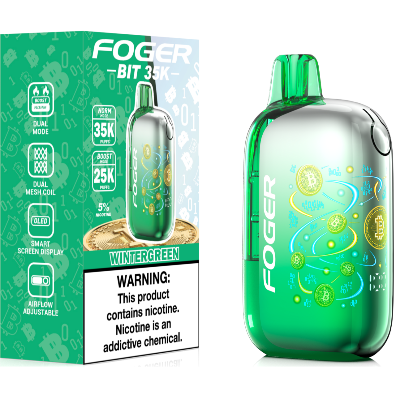 Foger BIT 35K Puff Disposable WinterGreen Foger BIT 35K Puff Disposable WinterGreen