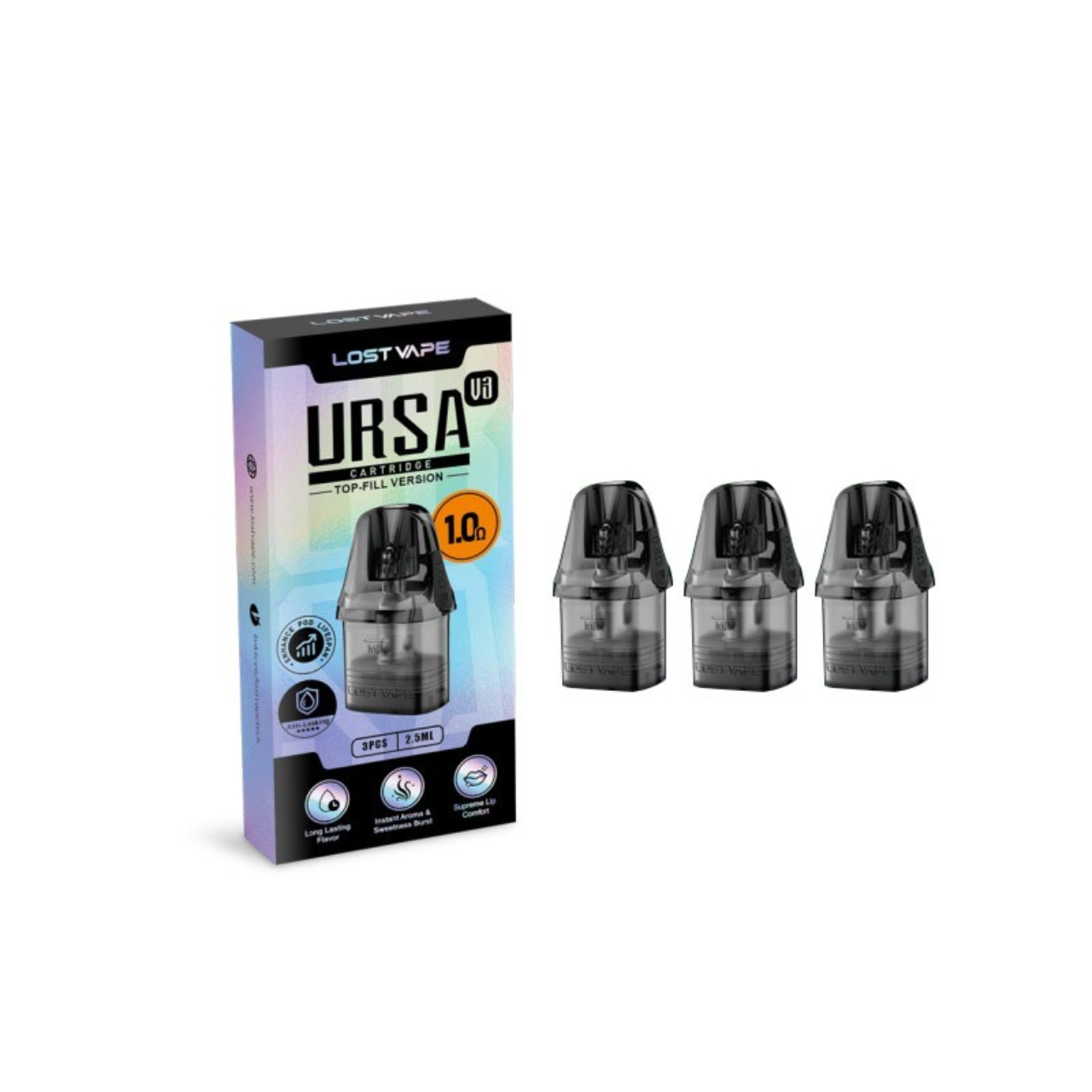 Lost Vape Ursa Replacement Pod Cartridge V3 - 3PK 1.0 OHMS Lost Vape Ursa Replacement Pod Cartridge V3 - 3PK 1.0 OHMS