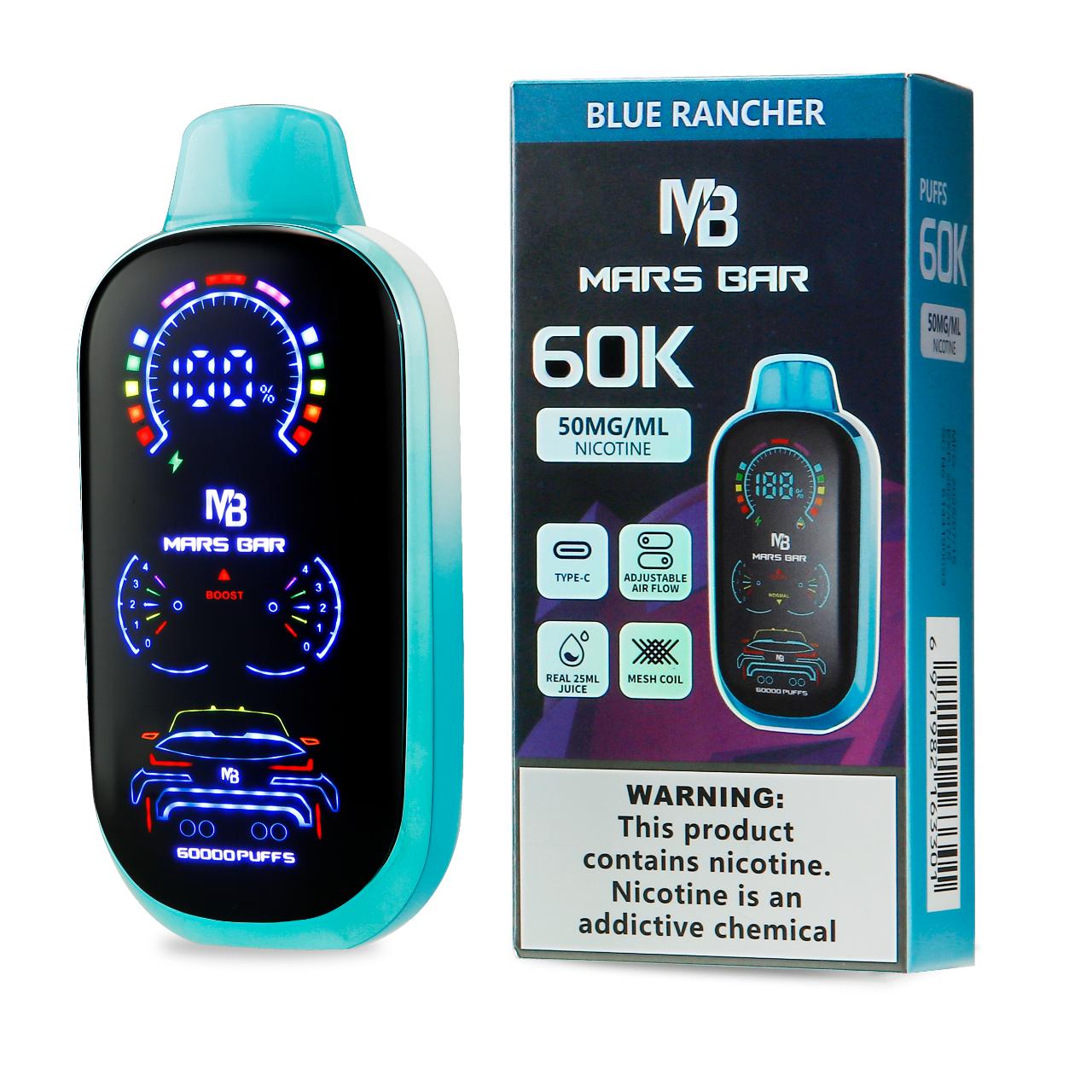 Mars Bar 60K Puff Disposable Blue Rancher Mars Bar 60K Puff Disposable Blue Rancher