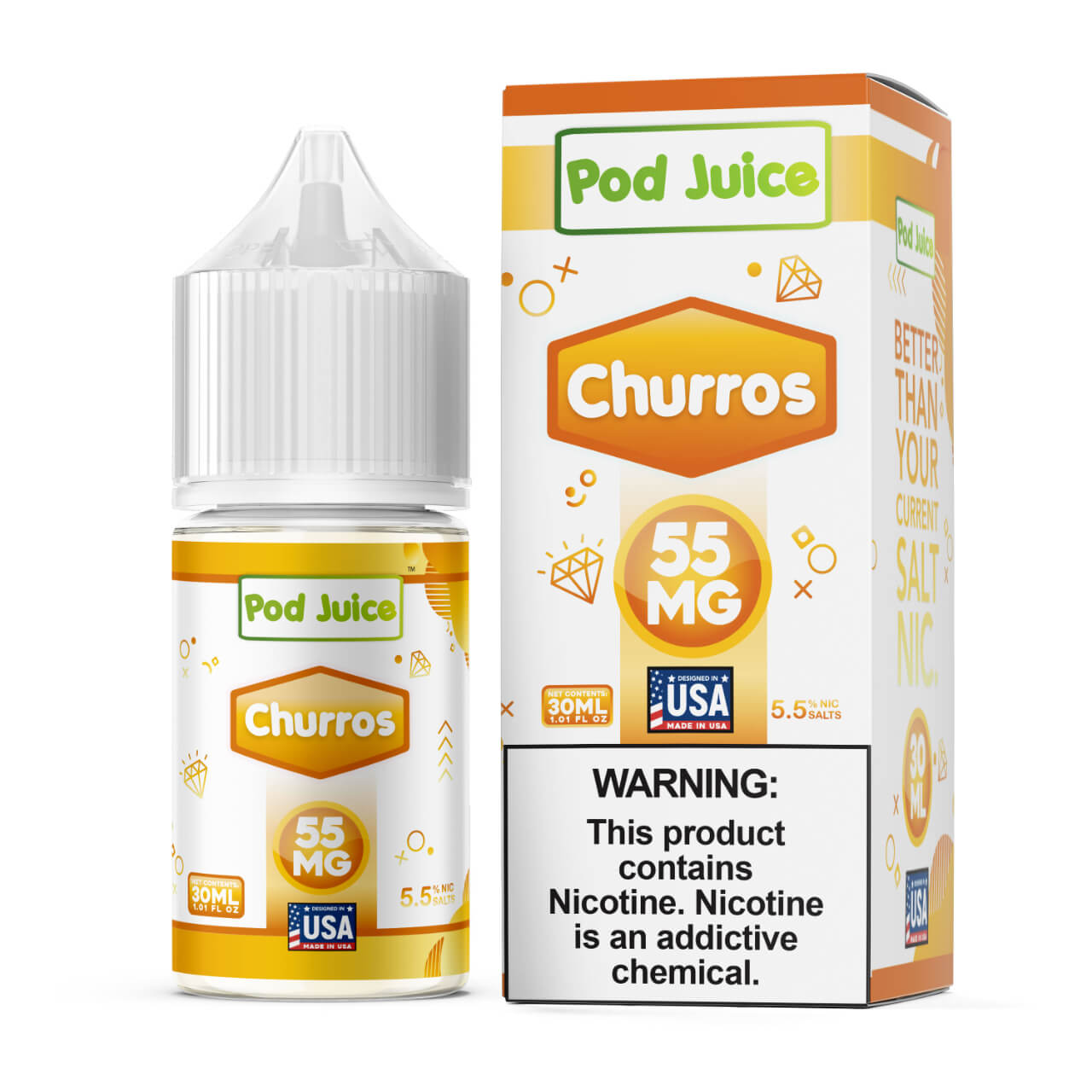Pod Juice Salt Churros E-Juice 30ml Pod Juice Salt Churros E-Juice 30ml