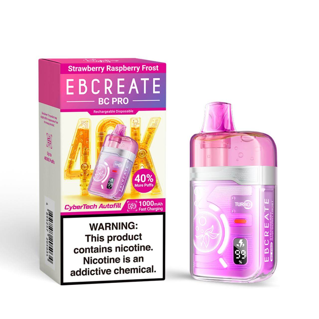 EBCREATE BC Pro 40K Puff Disposable Strawberry Raspberry Frost