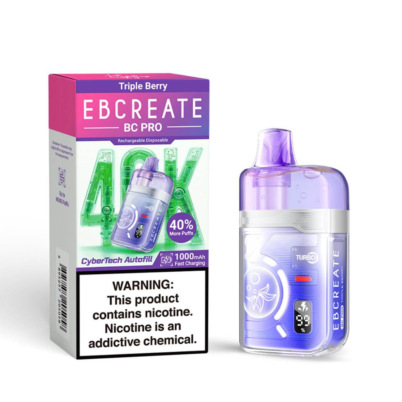 EBCREATE BC Pro 40K Puff Disposable Triple Berry