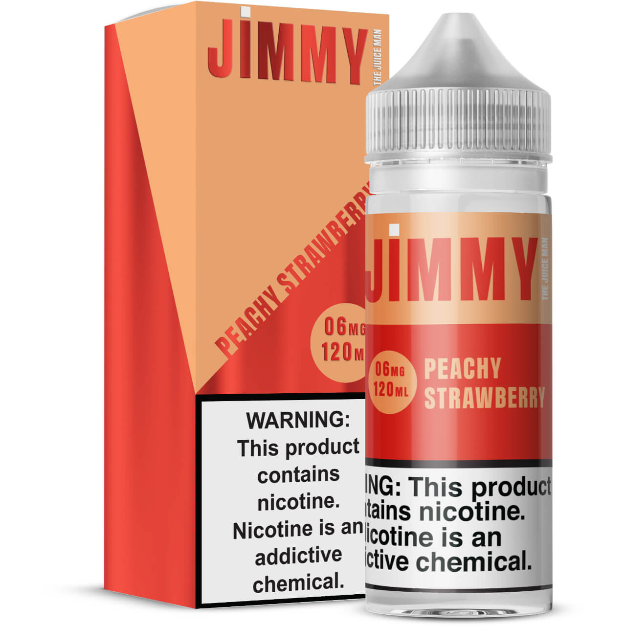 Jimmy The Juice Man Peach Strawberry 120ml E-Juice 6mg Jimmy The Juice Man Peach Strawberry 120ml E-Juice 6mg