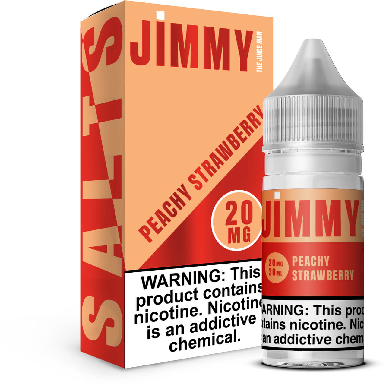 Jimmy The Juice Man Peach Strawberry 30ml Salt E-Juice Jimmy The Juice Man Peach Strawberry 30ml Salt E-Juice