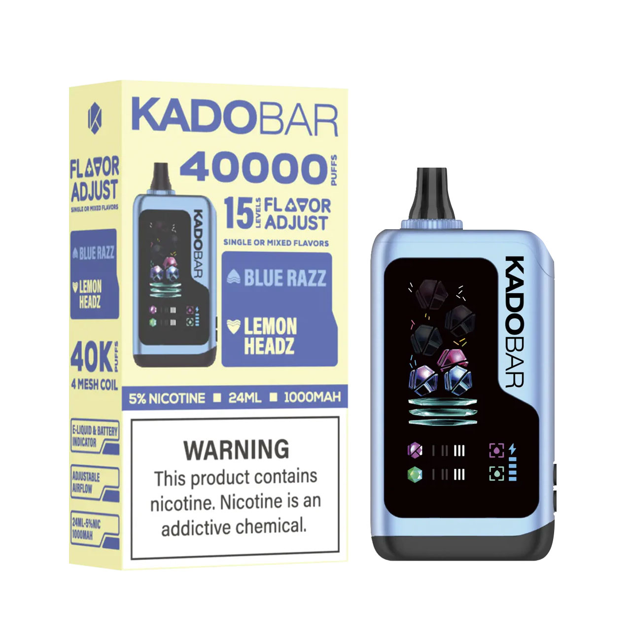 Kado Bar Flavor Adjust 40K Puff Disposable Blue RazzLemonheads Kado Bar Flavor Adjust 40K Puff Disposable Blue RazzLemonheads