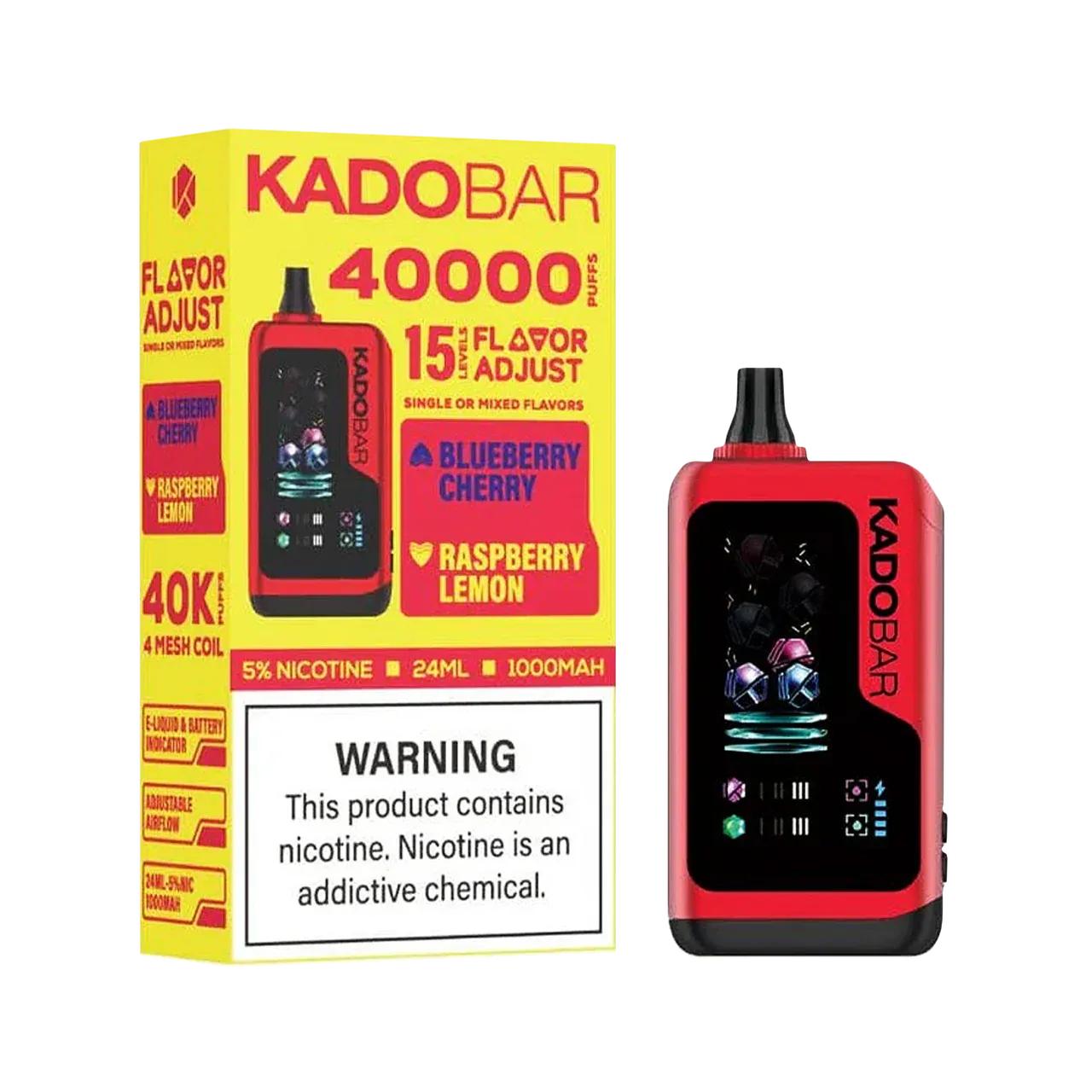Kado Bar Flavor Adjust 40K Puff Disposable Blueberry Cherry Raspberry Lemon Kado Bar Flavor Adjust 40K Puff Disposable Blueberry Cherry Raspberry Lemon
