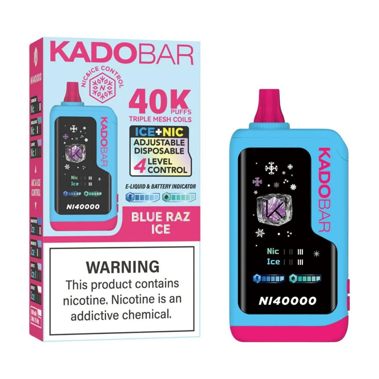Kado Bar NI40K Puff Disposable Blue Razz Ice Kado Bar NI40K Puff Disposable Blue Razz Ice