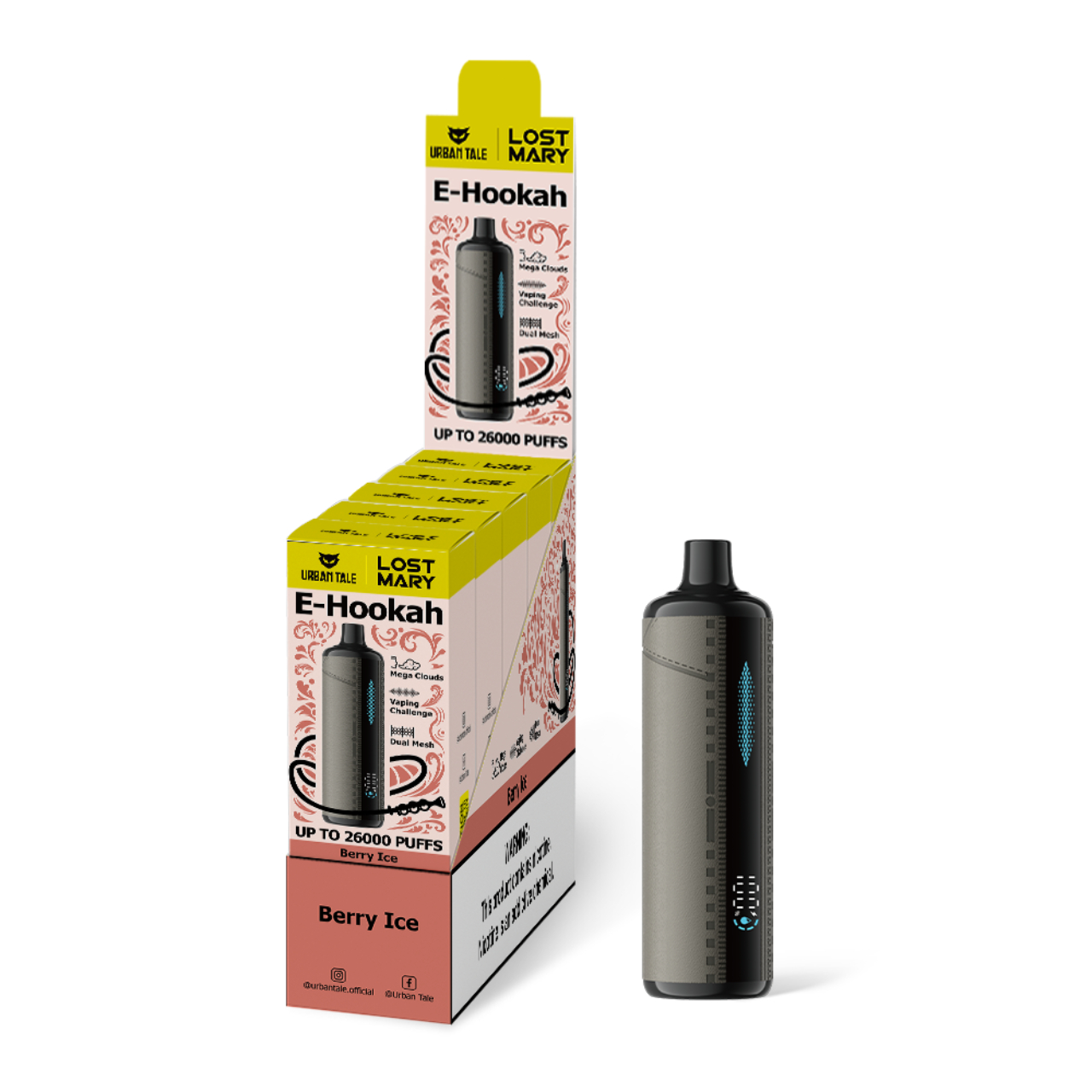 Urban Tale X Lost Mary Hookah 26000 Puff Disposable Berry lce Urban Tale X Lost Mary Hookah 26000 Puff Disposable Berry lce