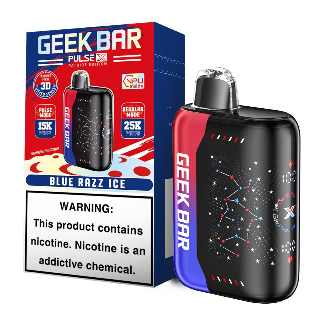 Geek Vape Pulse X 25,000 Puff Disposable Patriot Edtion -Blue Razz Ice Geek Vape Pulse X 25,000 Puff Disposable Patriot Edtion -Blue Razz Ice