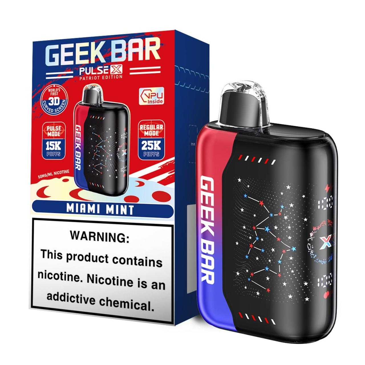 Geek Vape Pulse X 25,000 Puff Disposable Patriot Edtion -Miami Mint Geek Vape Pulse X 25,000 Puff Disposable Patriot Edtion -Miami Mint