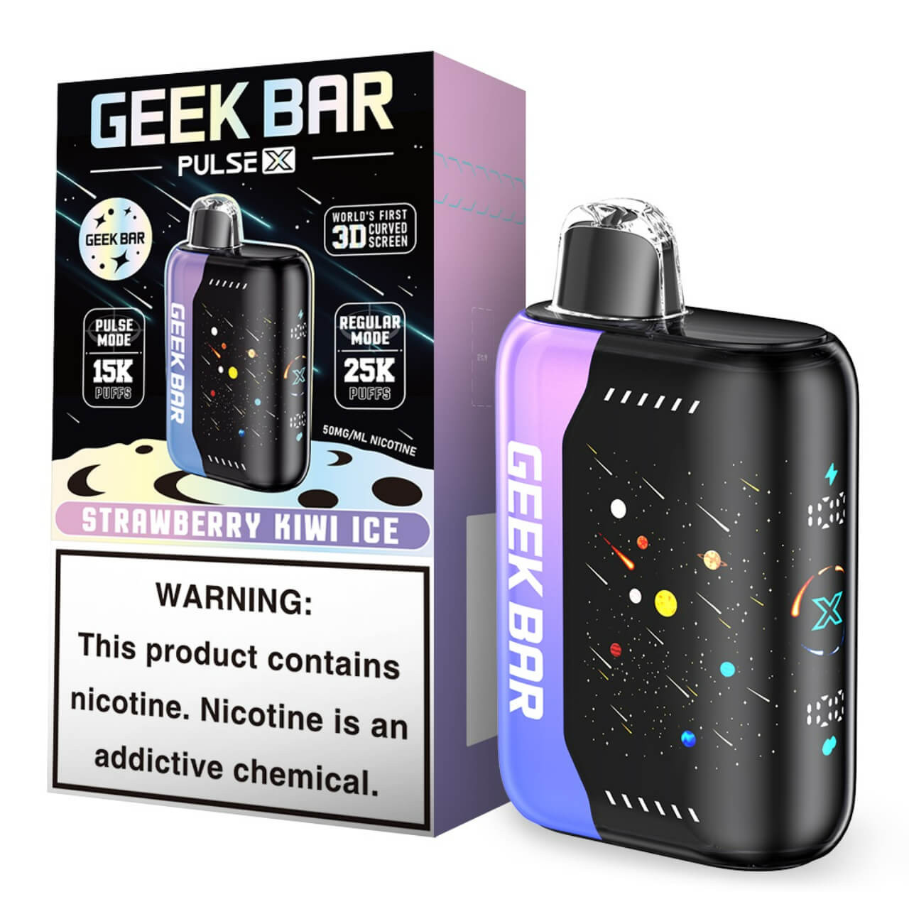Geek bar Pulse X 25000 Puff Disposable Meteor Edition-Strawberry Kiwi Ice Geek bar Pulse X 25000 Puff Disposable Meteor Edition-Strawberry Kiwi Ice
