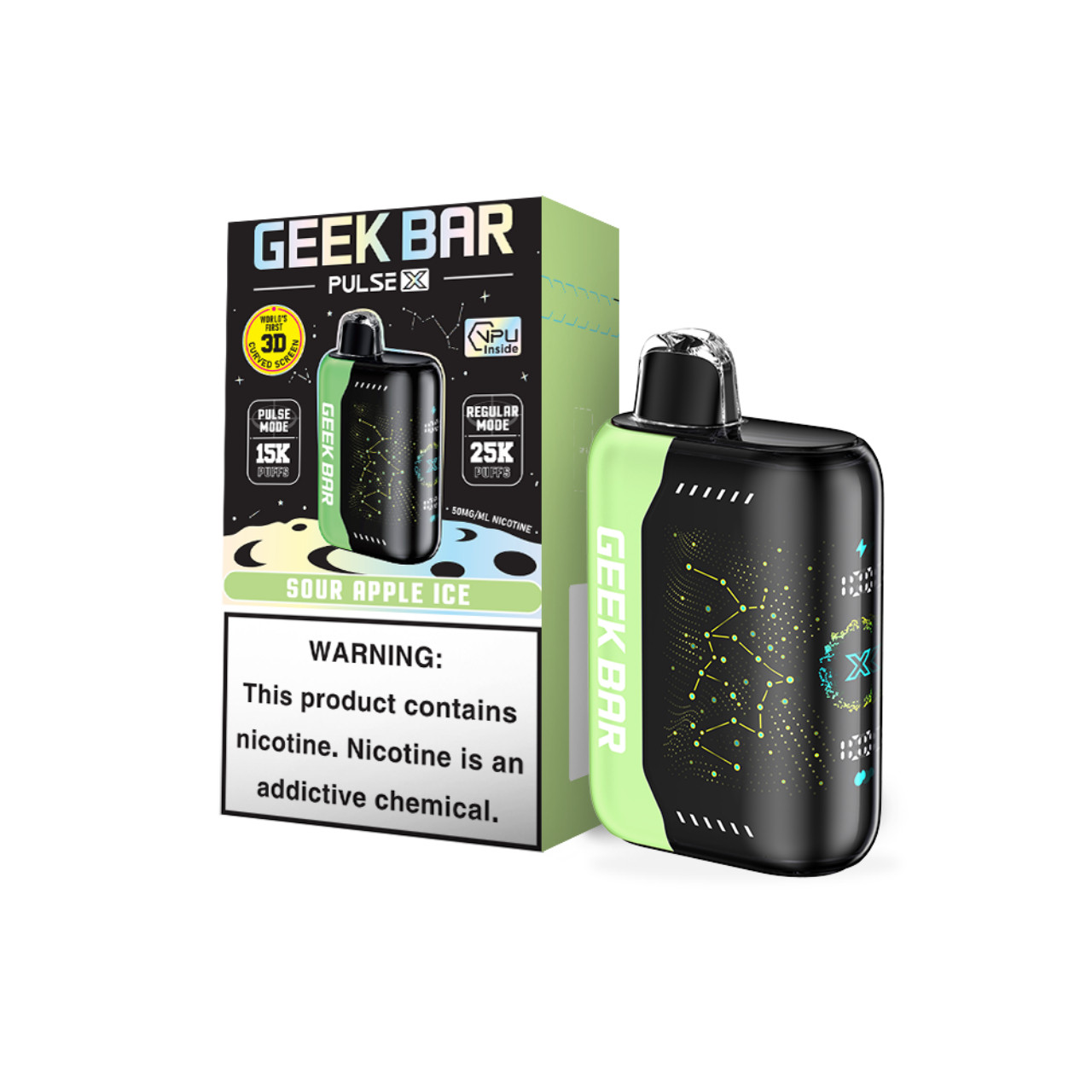 Geek bar Pulse X 25000 Puff Disposable-Sour Apple Ice Geek bar Pulse X 25000 Puff Disposable-Sour Apple Ice
