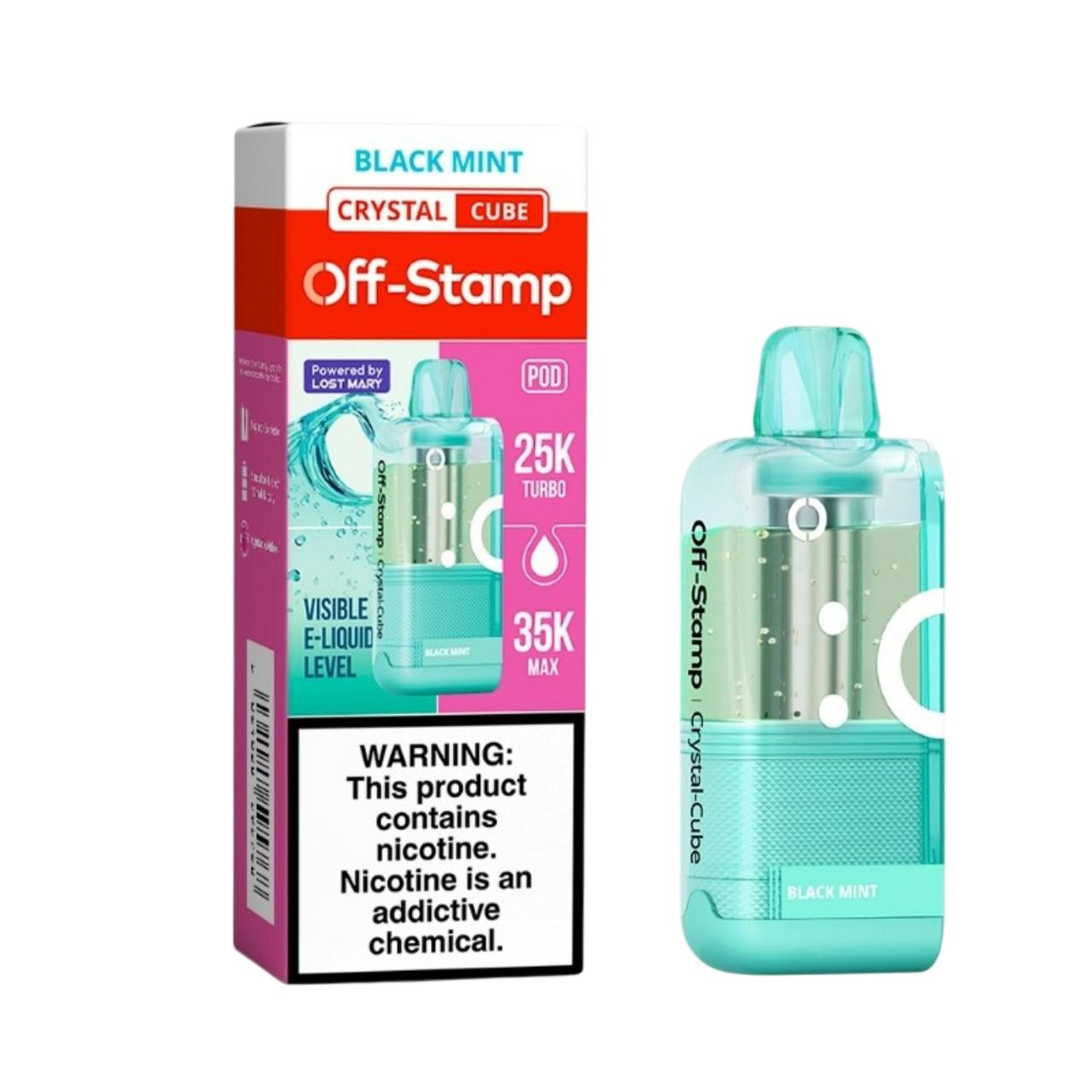 Off Stamp Crystal Cube 35k Puff Disposable Replacement Pod Cartridge - 1PK Black Mint