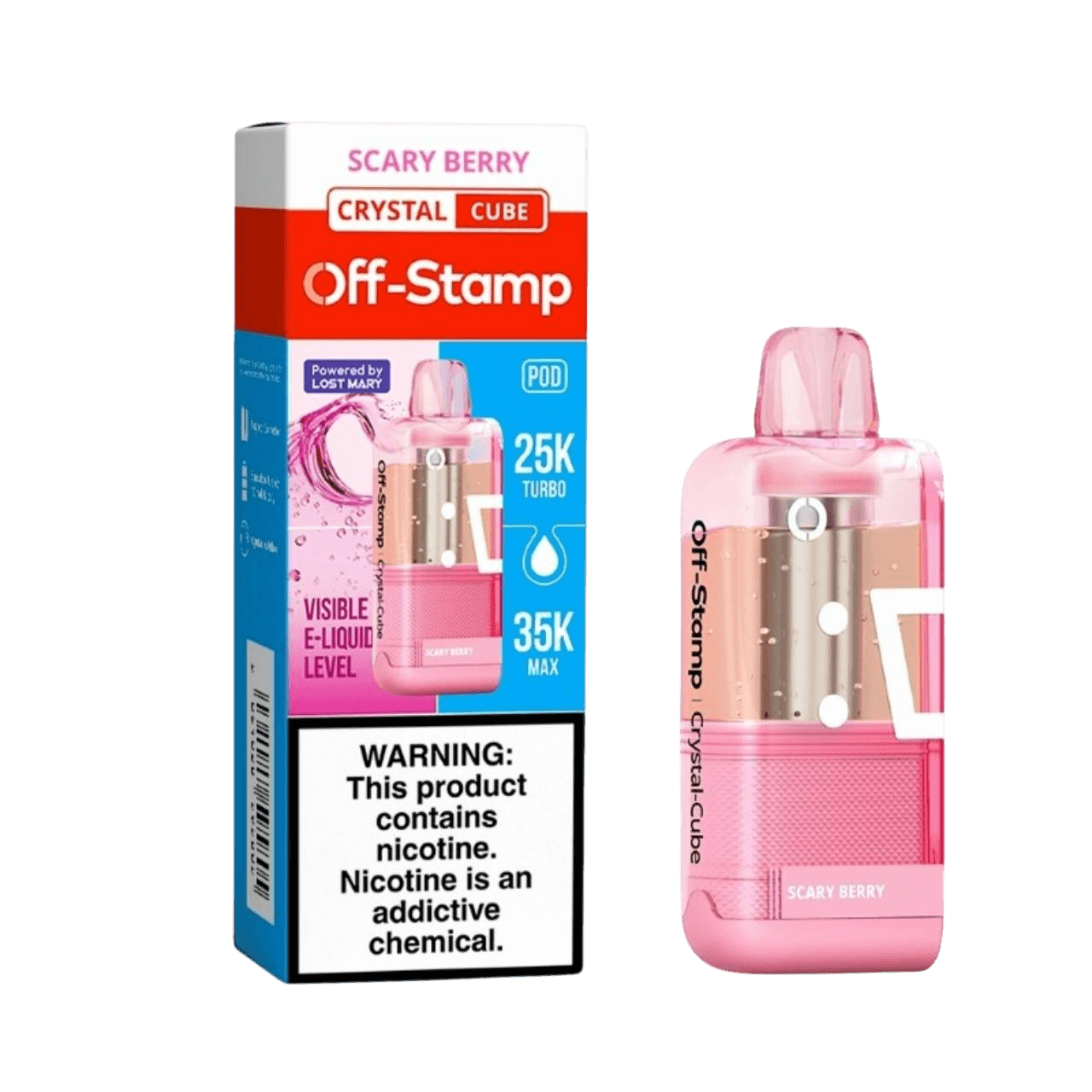Off Stamp Crystal Cube 35k Puff Disposable Replacement Pod Cartridge - 1PK Scary Berry