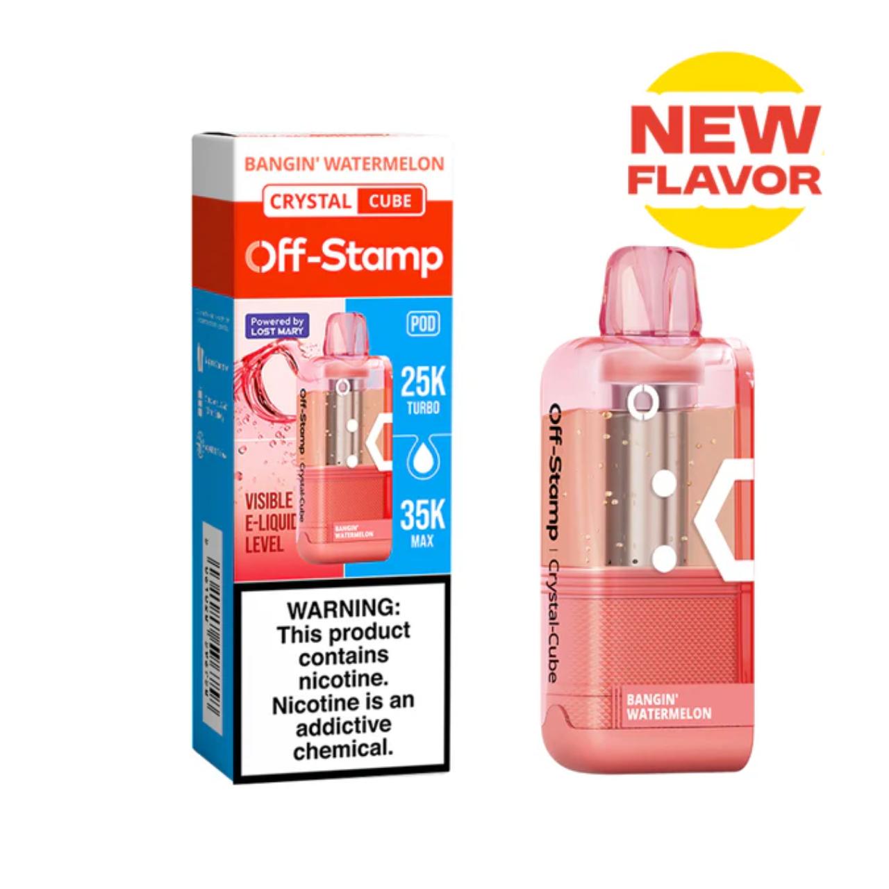 Off Stamp Crystal Cube 35k Puff Disposable Replacement Pod Cartridge-Bangin Watermelon