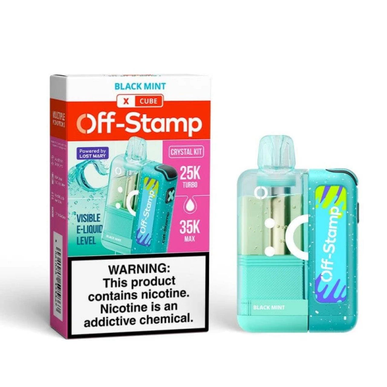Off Stamp X-Cube Crystal 25K Puff Disposable Black Mint Off Stamp X-Cube Crystal 25K Puff Disposable Black Mint