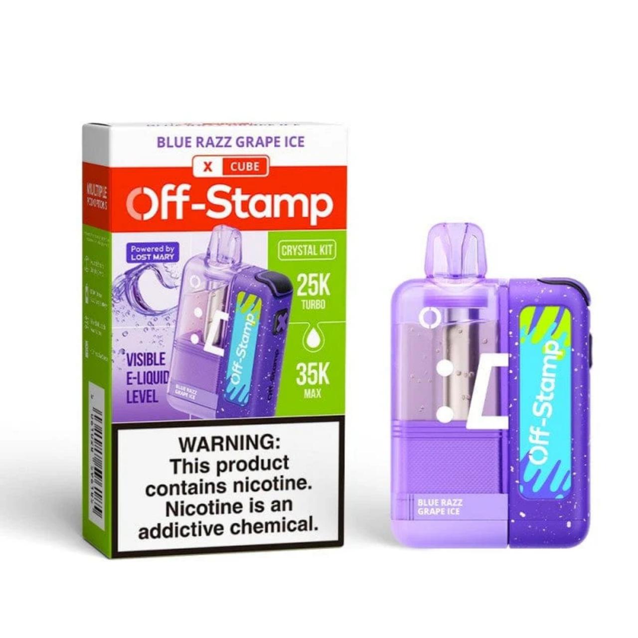 Off Stamp X-Cube Crystal 25K Puff Disposable Blue Razz Grape Ice Off Stamp X-Cube Crystal 25K Puff Disposable Blue Razz Grape Ice