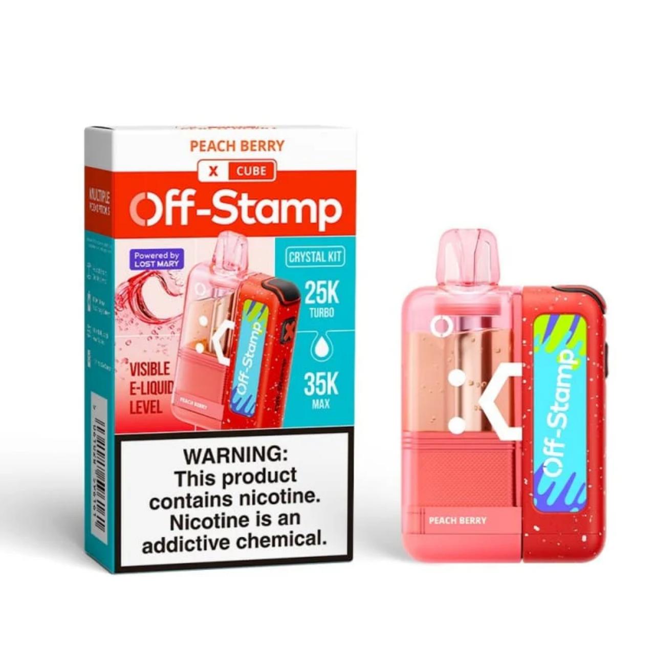 Off Stamp X-Cube Crystal 25K Puff Disposable Peach Berry Off Stamp X-Cube Crystal 25K Puff Disposable Peach Berry