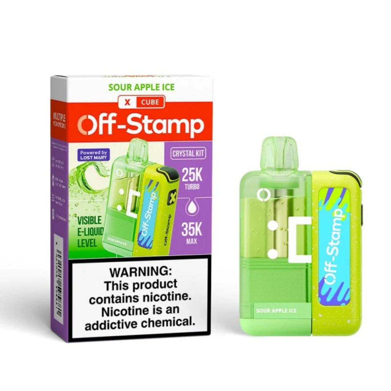 Off Stamp X-Cube Crystal 25K Puff Disposable Sour Apple Ice Off Stamp X-Cube Crystal 25K Puff Disposable Sour Apple Ice