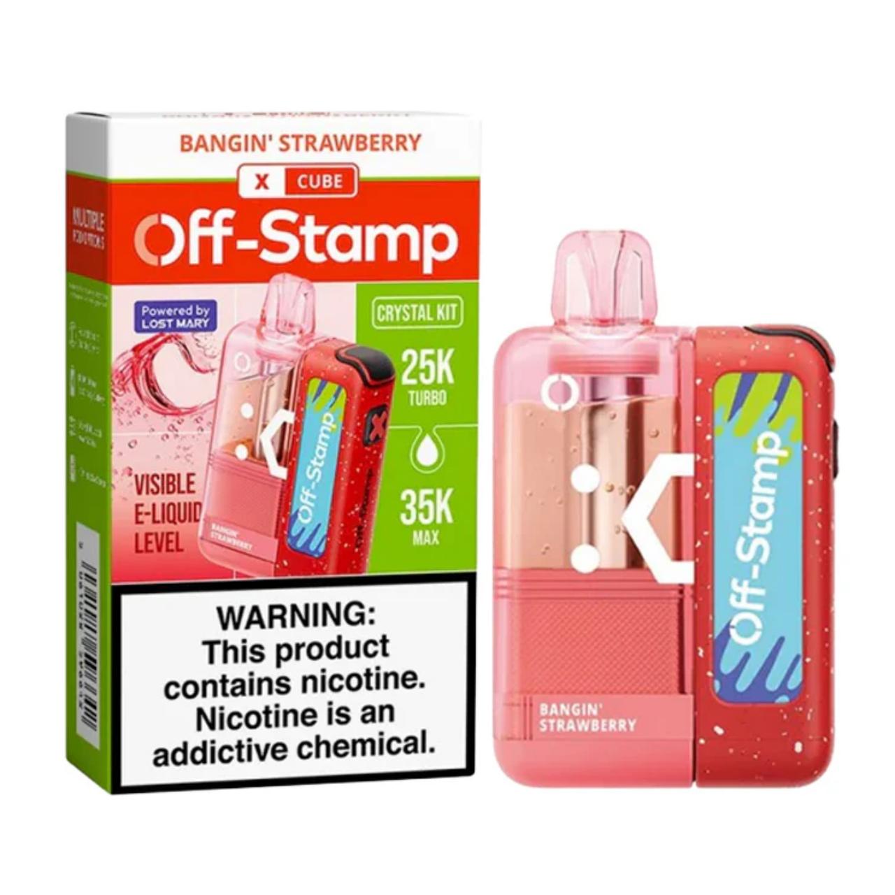 Off Stamp X-Cube Crystal 35K Puff Disposable Bangin Strawberry Off Stamp X-Cube Crystal 35K Puff Disposable Bangin Strawberry