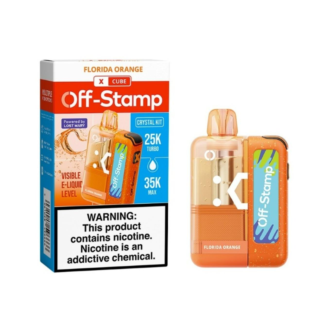 Off Stamp X-Cube Crystal 35K Puff Disposable Florida Orange Off Stamp X-Cube Crystal 35K Puff Disposable Florida Orange