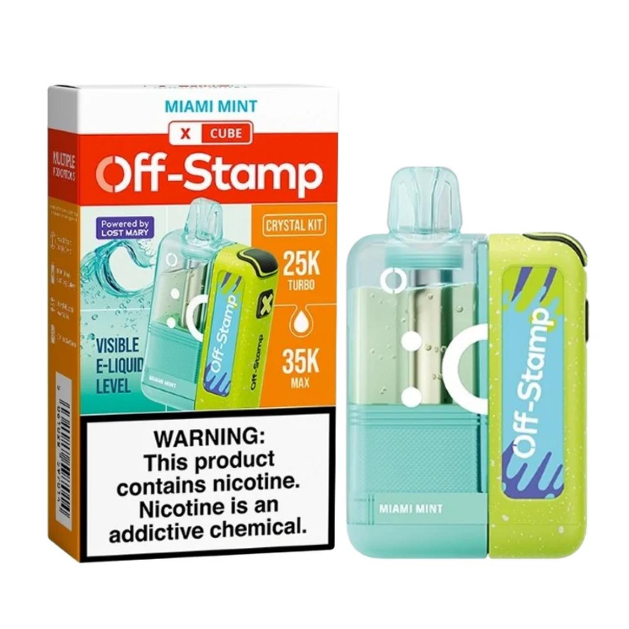 Off Stamp X-Cube Crystal 35K Puff Disposable Miami Mint Off Stamp X-Cube Crystal 35K Puff Disposable Miami Mint