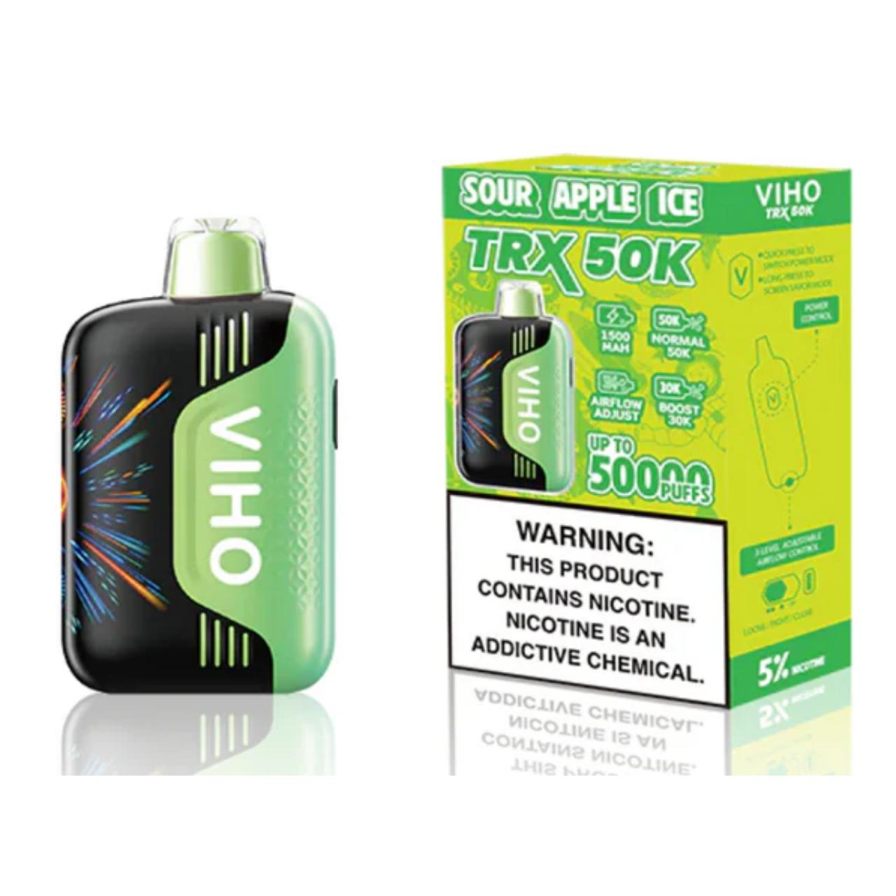 VIHO-TRX-50K-Puff-Disposable-Sour-Apple-Ice VIHO-TRX-50K-Puff-Disposable-Sour-Apple-Ice